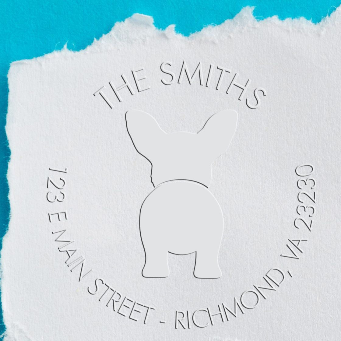 Hybrid Cardigan Welsh Corgi Dog Custom Address Embossed Seal - Engineer Seal Stamps