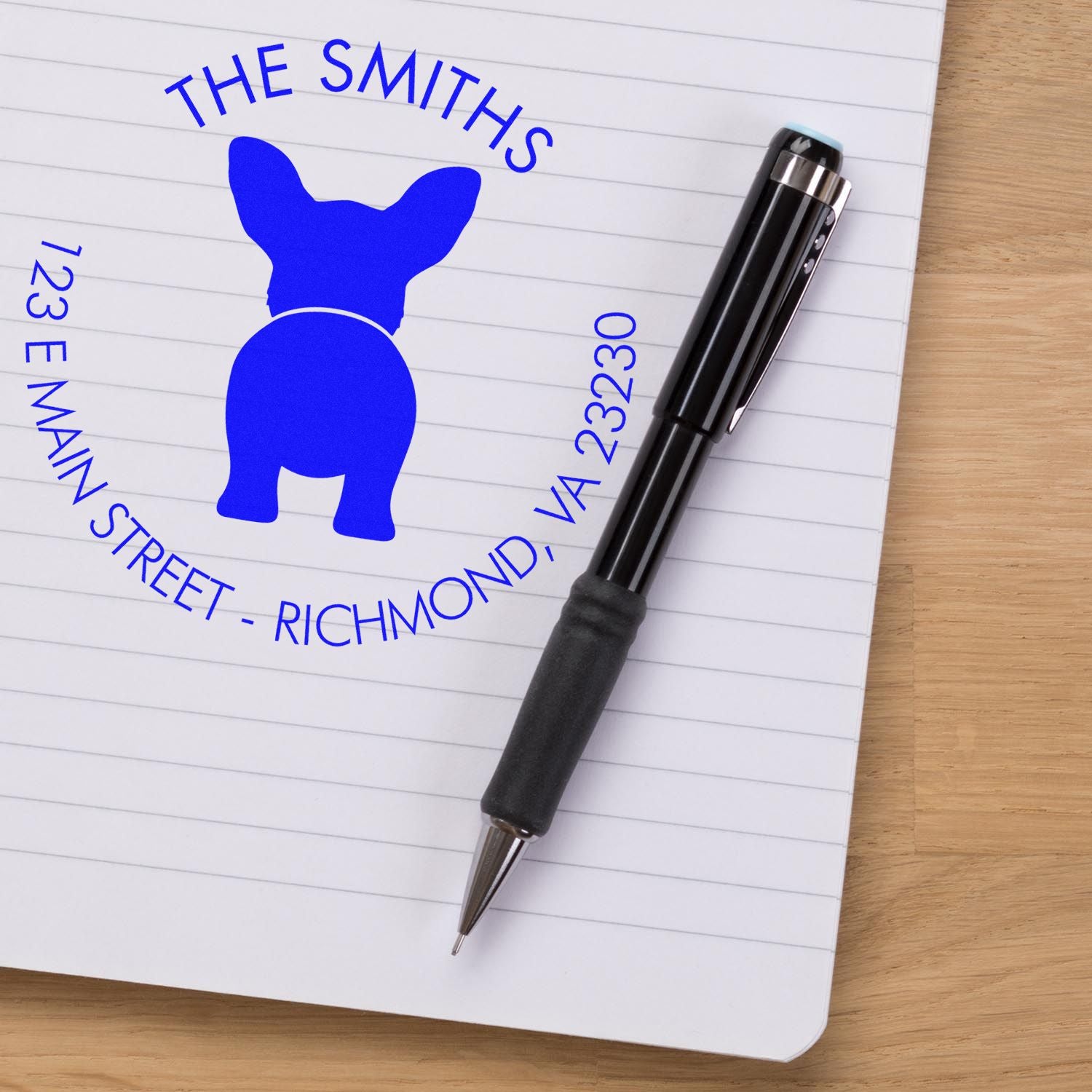 PSI Pre-Inked Cardigan Welsh Corgi Mailing Address Stamp - Engineer Seal Stamps