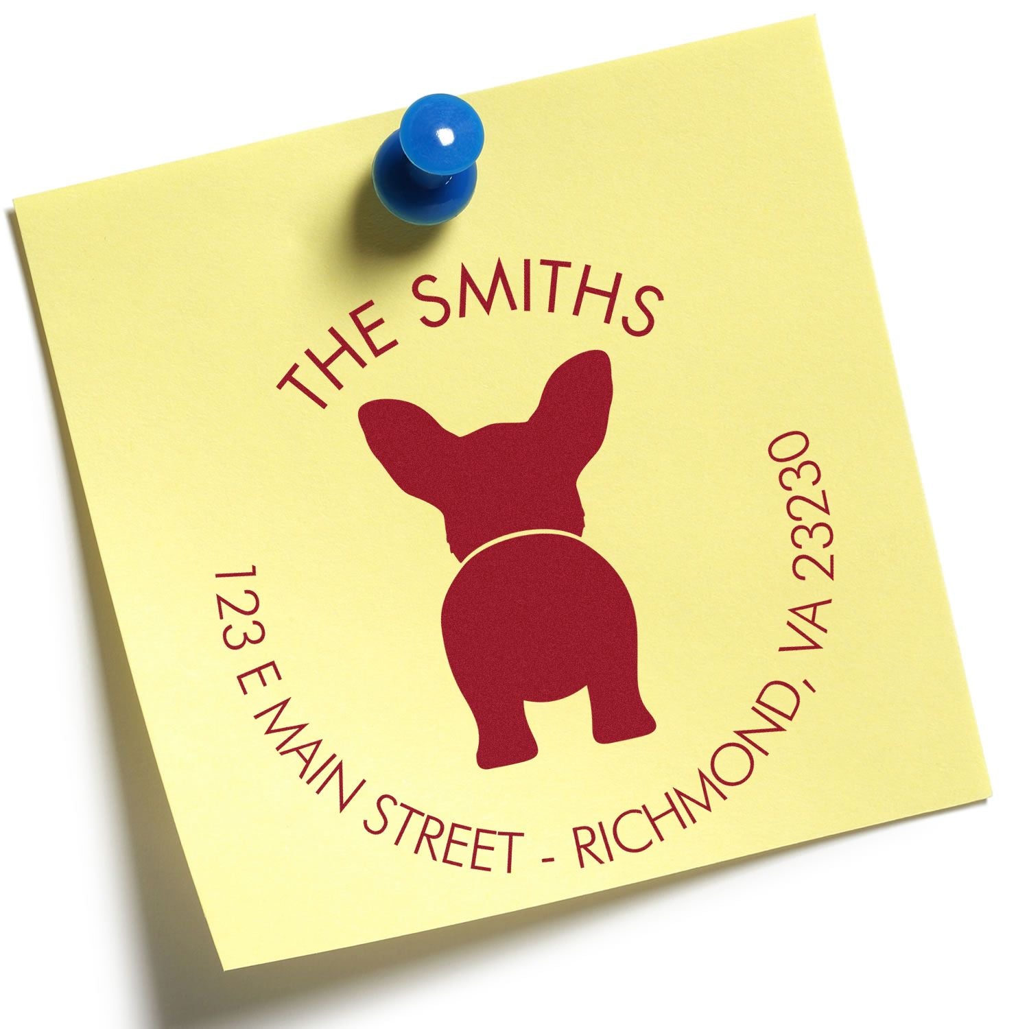 Slim Pre-Inked Cardigan Welsh Corgi Custom Home Address Rubber Stamp - Engineer Seal Stamps