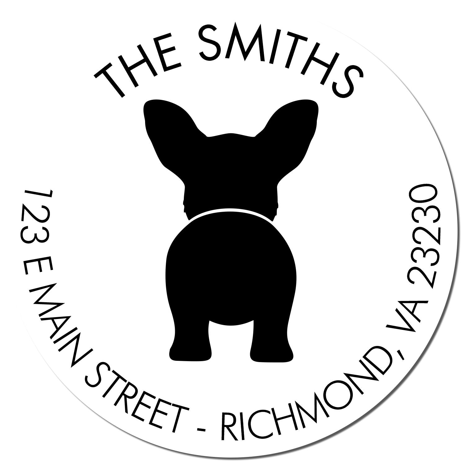 Slim Pre-Inked Cardigan Welsh Corgi Custom Home Address Rubber Stamp - Engineer Seal Stamps