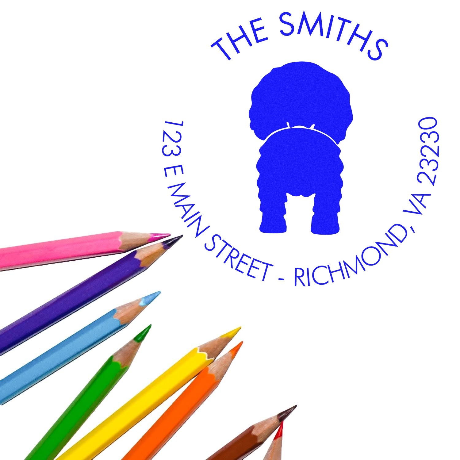 Wood Handle Cavalier King Charles Spaniel Custom New Address Stamp for Envelopes - Engineer Seal Stamps