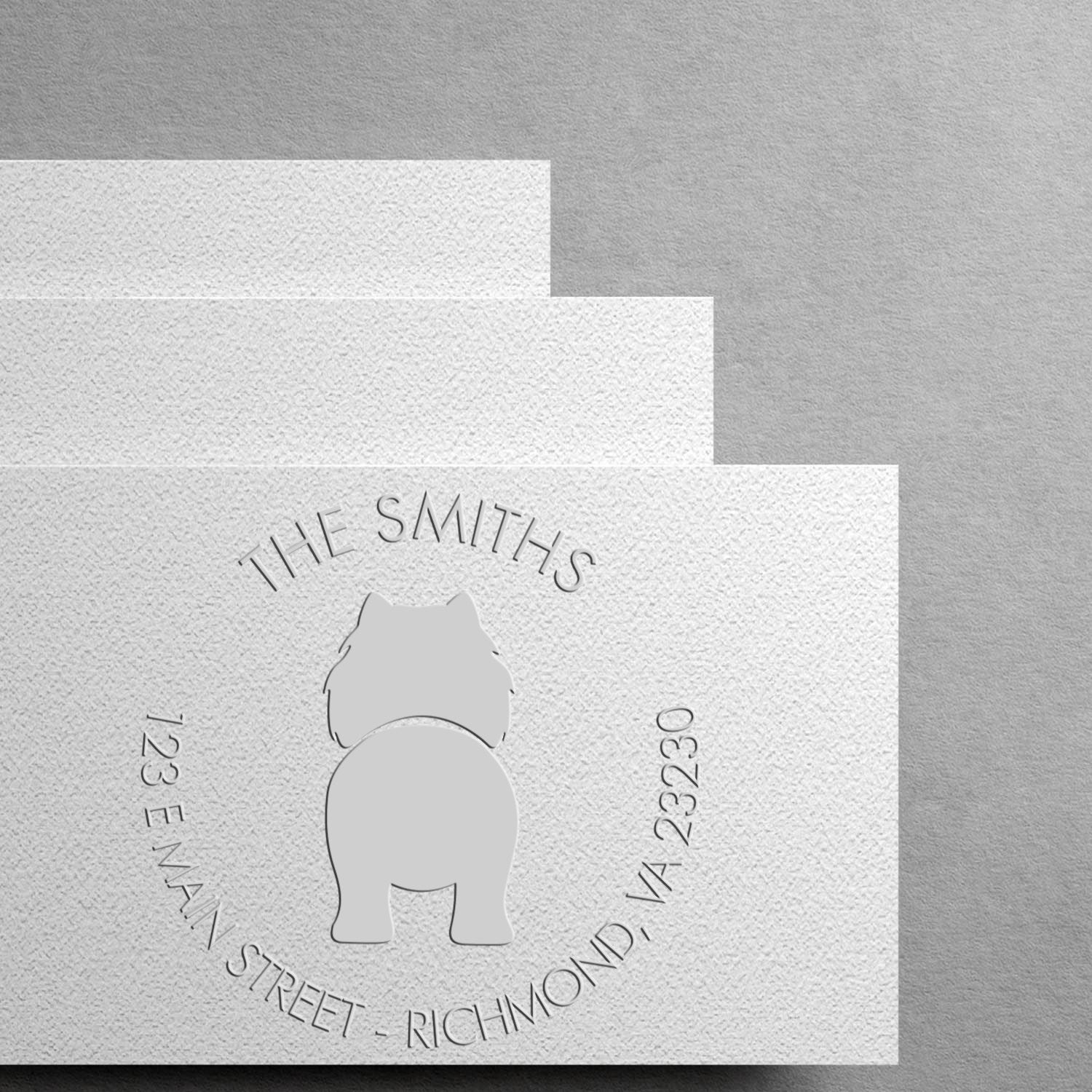 Hybrid Chow Chow Dog Custom Home Address Embosser Seal - Engineer Seal Stamps