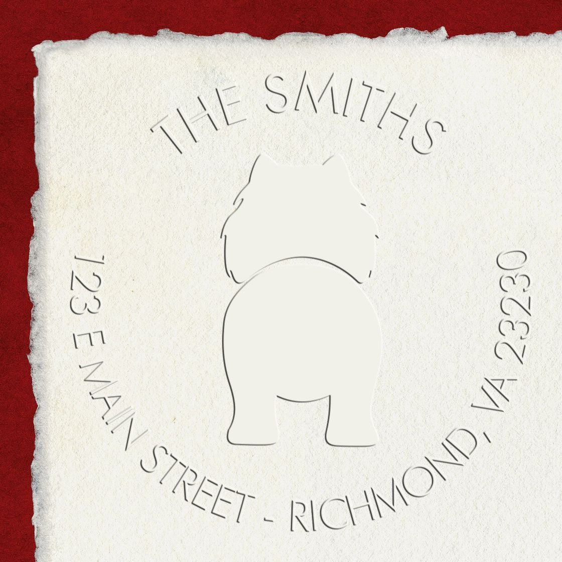 Soft Personalized Home Address Seal with Chow Chow Dog