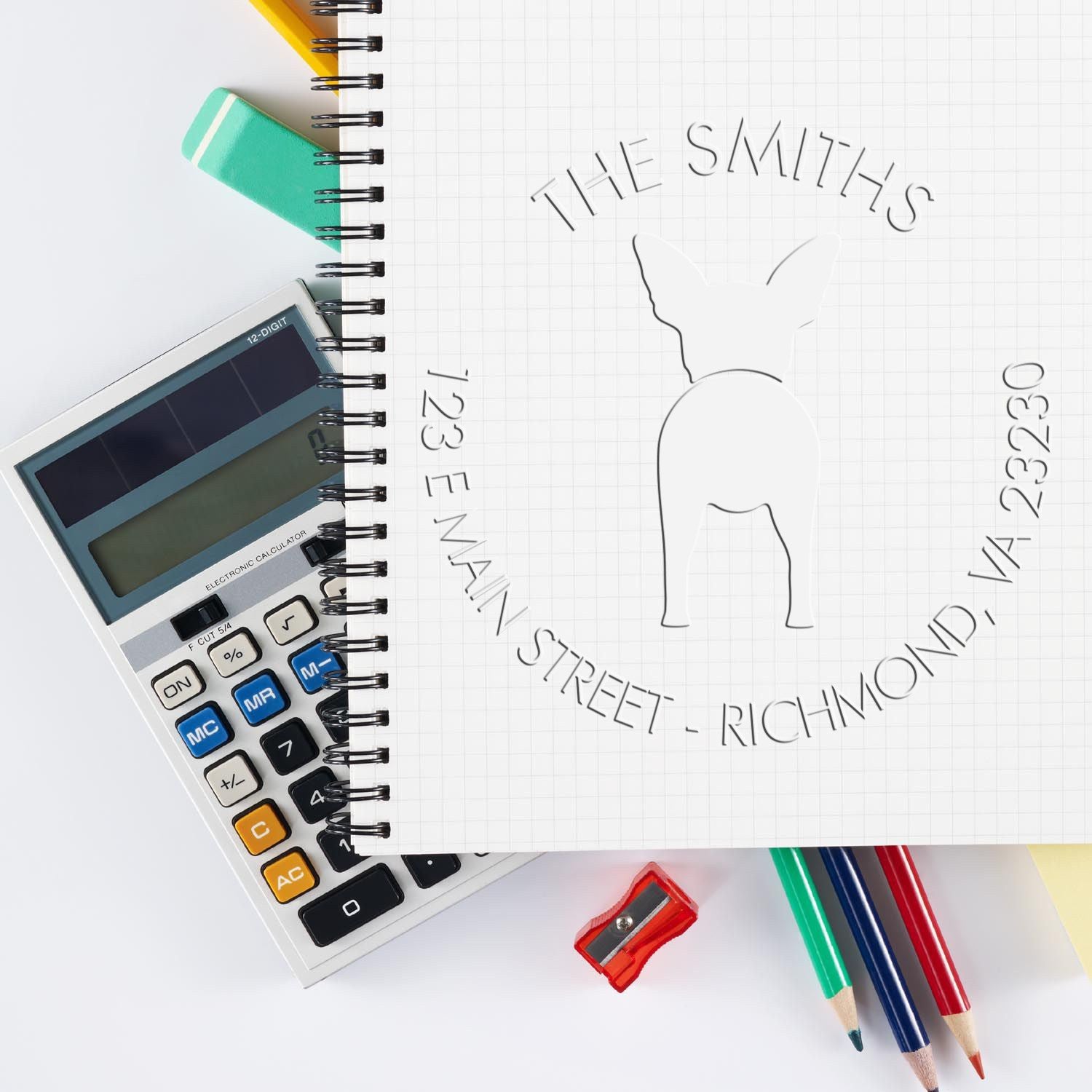 Desk Cihuahua Customizable Home Address Seal Stamp - Engineer Seal Stamps