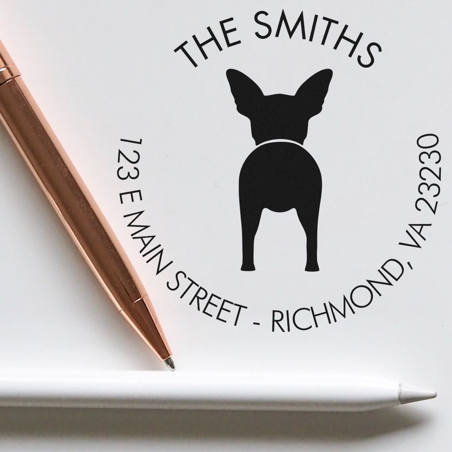 Self-Inking Chihuahua Custom-Made Mail Stamper - Engineer Seal Stamps