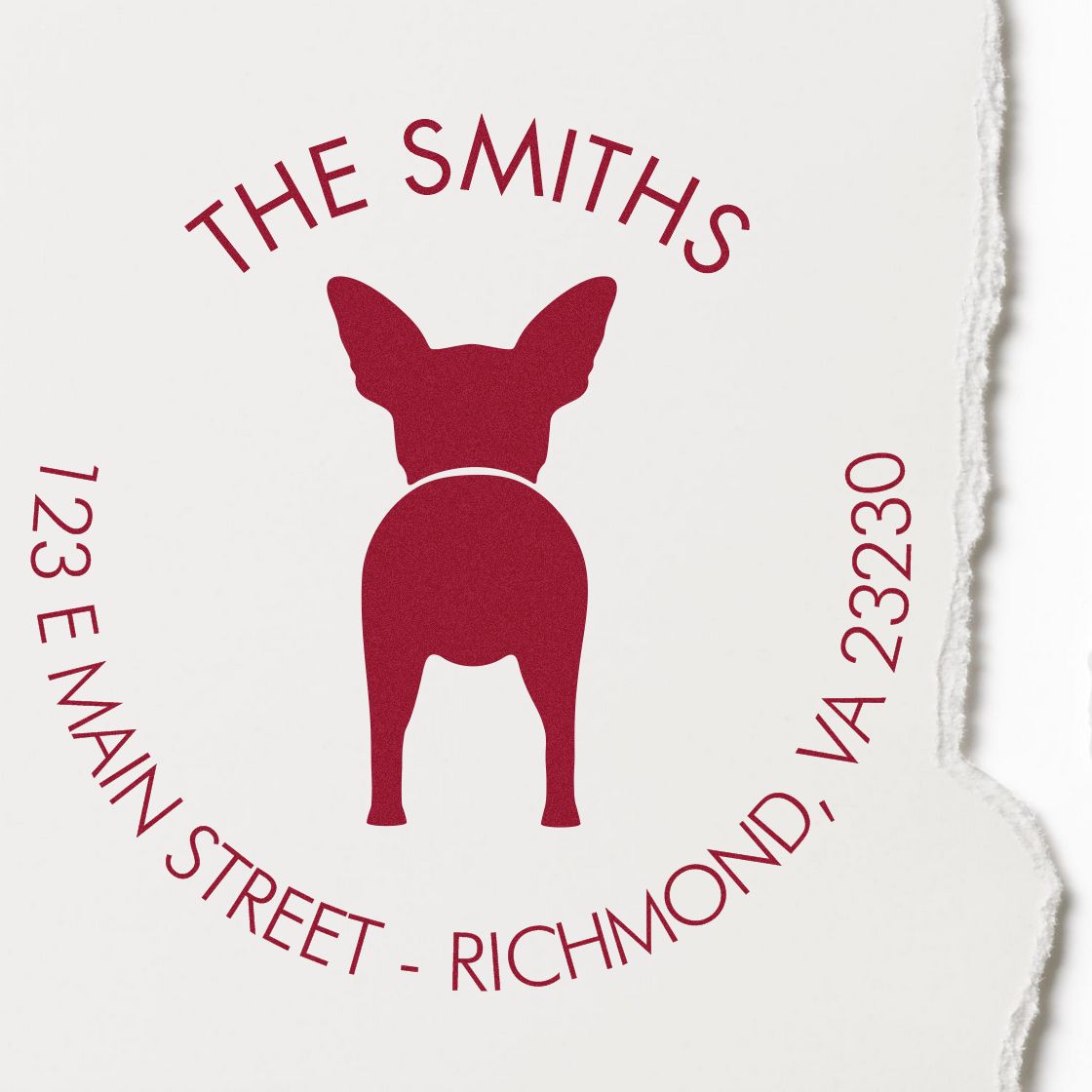 Slim Pre-Inked Chihuahua Custom Pet Address Stamp - Engineer Seal Stamps