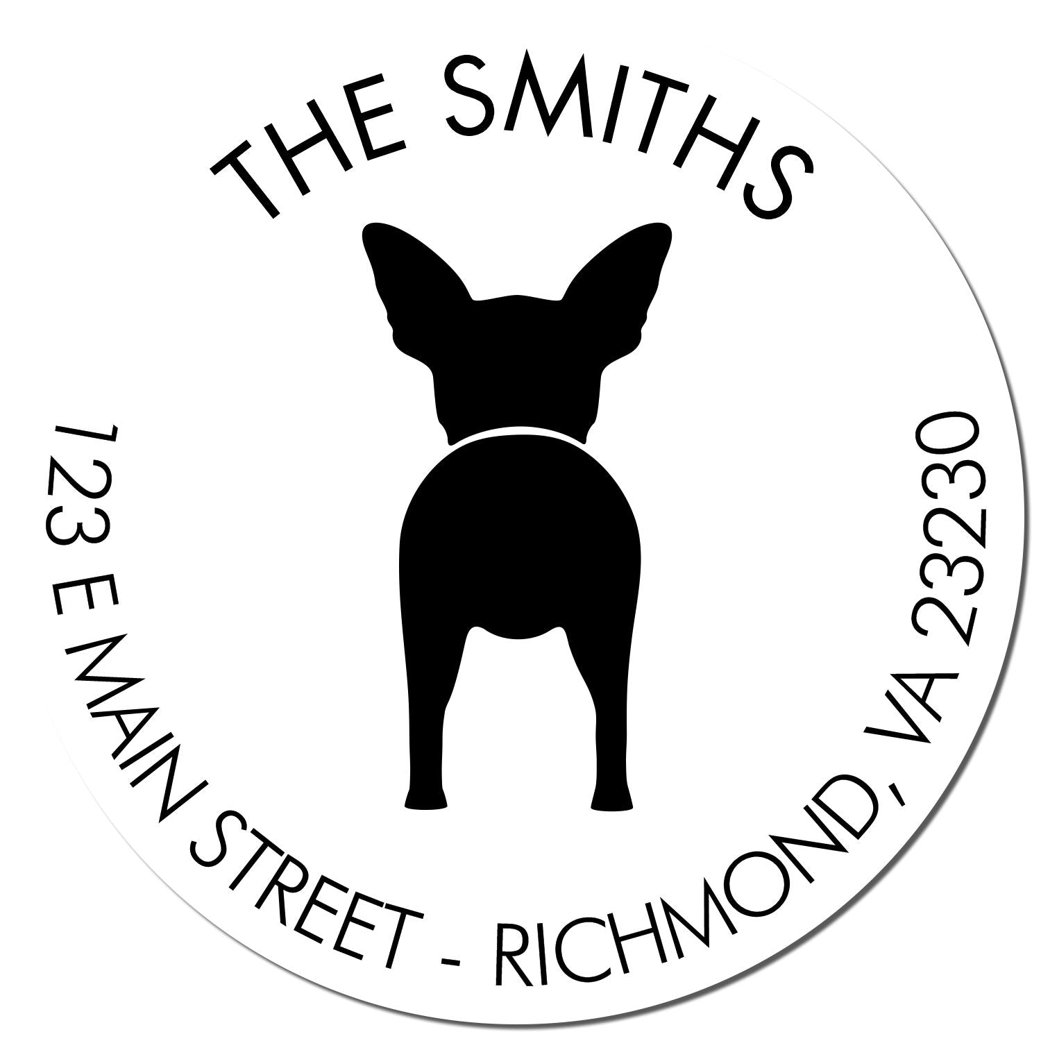 Wood Handle Chihuahua Custom New Address Stamper - Engineer Seal Stamps