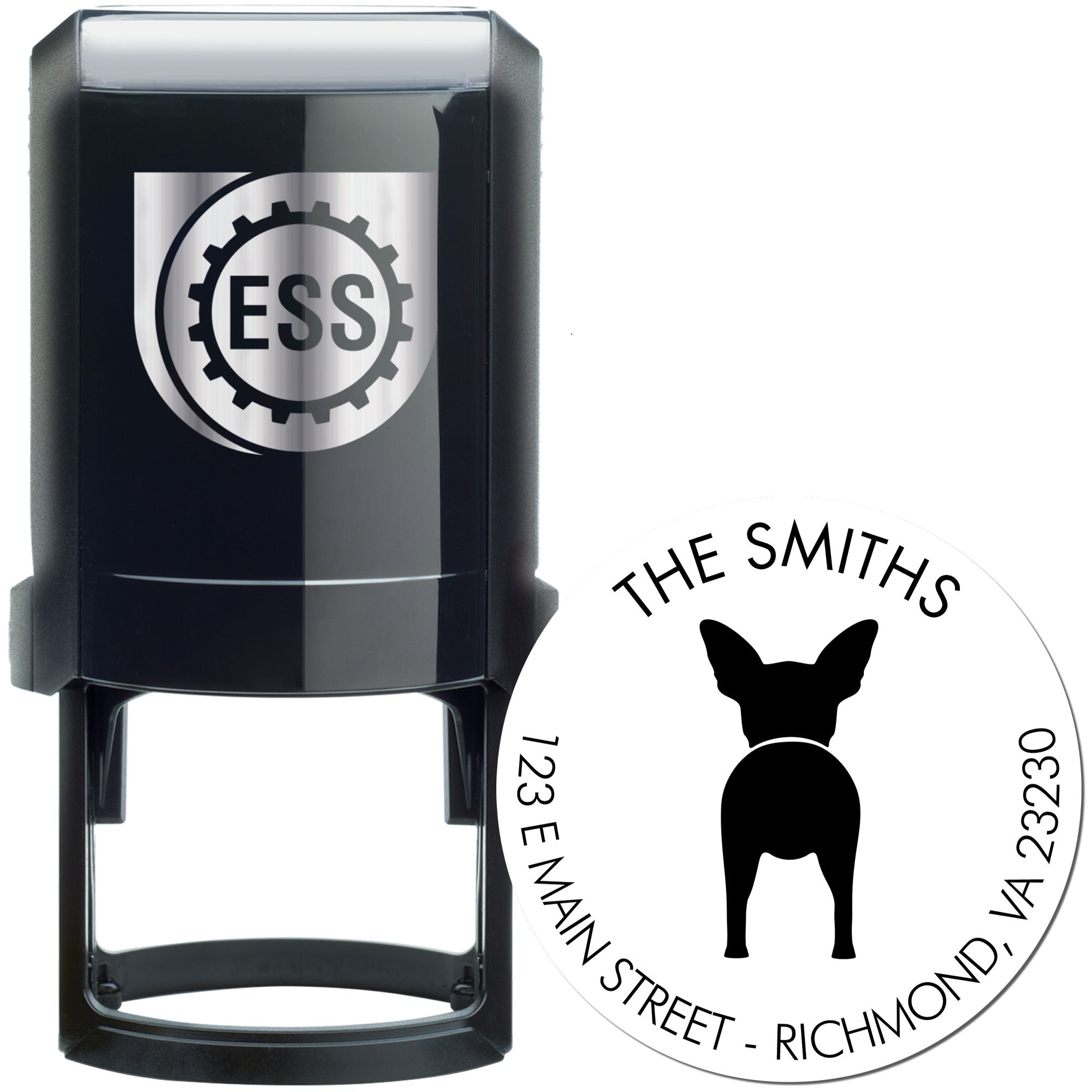 Self-Inking Chihuahua Custom-Made Mail Stamper - Engineer Seal Stamps