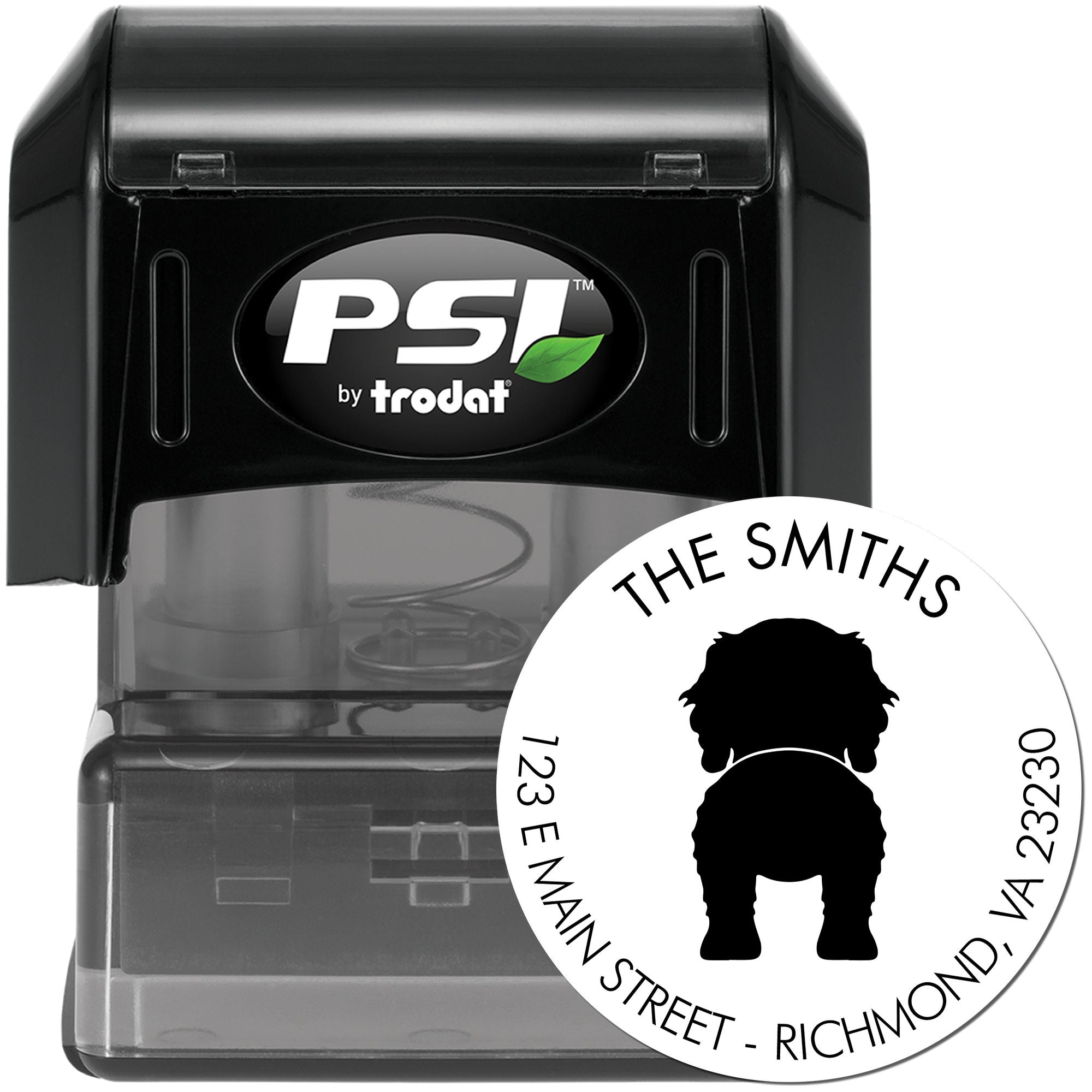 PSI Pre-Inked Cockapoo Mailing Address Stamper - Engineer Seal Stamps
