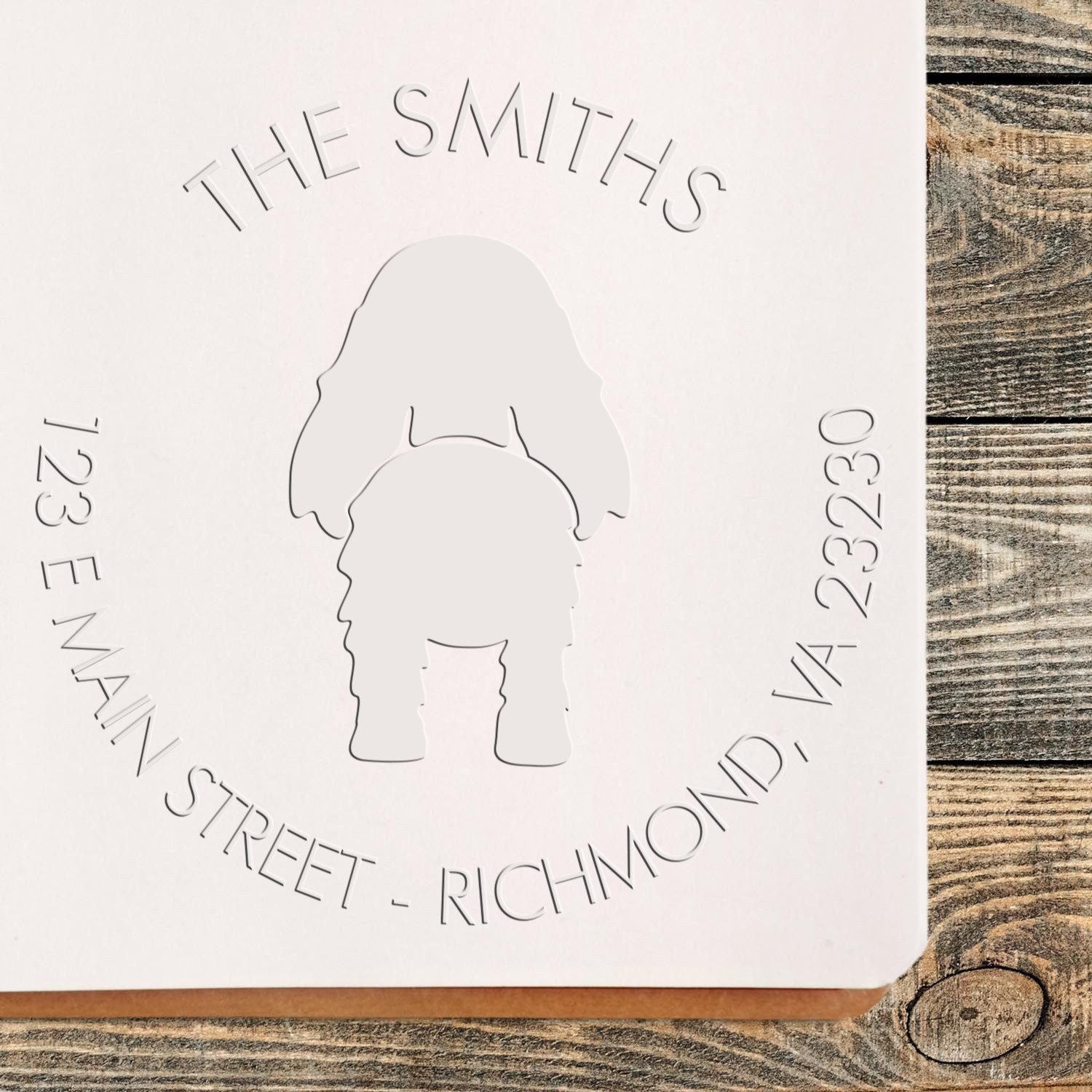 Desk Cocker Spaniel Customizable Home Address Embossed Seal - Engineer Seal Stamps