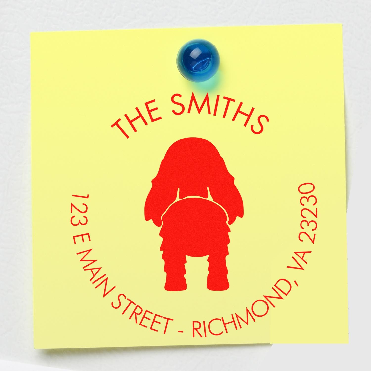 Wood Handle Cocker Spaniel Custom New Home Address Stamp - Engineer Seal Stamps