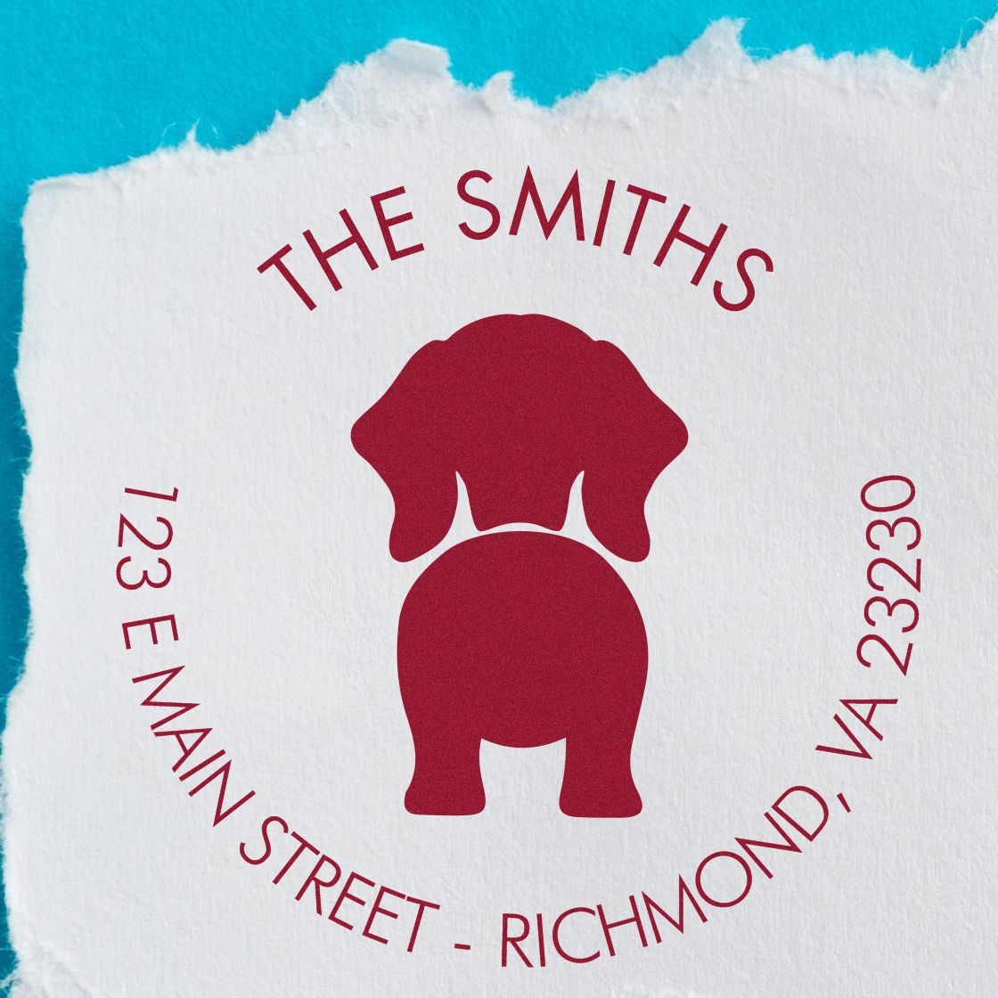 PSI Pre-Inked Dachshund Mailing Label Stamp - Engineer Seal Stamps