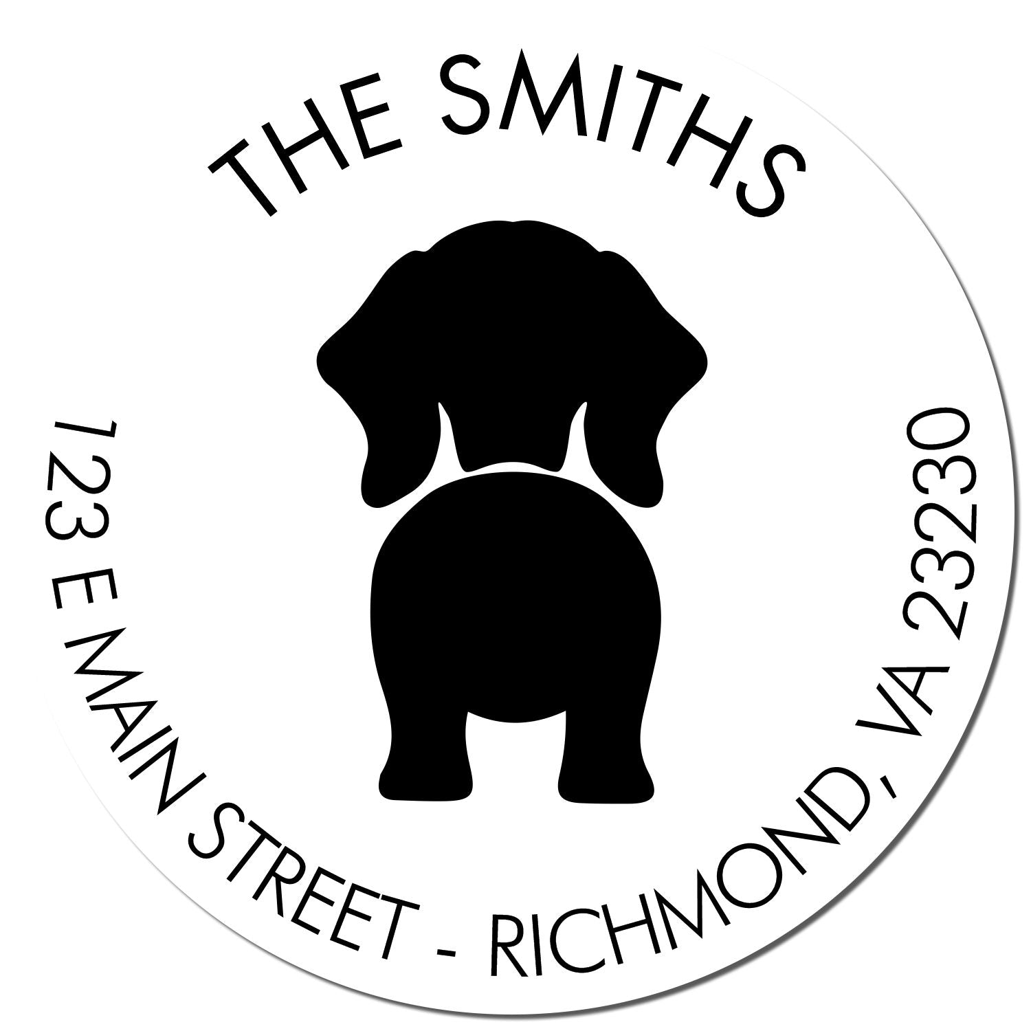 PSI Pre-Inked Dachshund Mailing Label Stamp - Engineer Seal Stamps