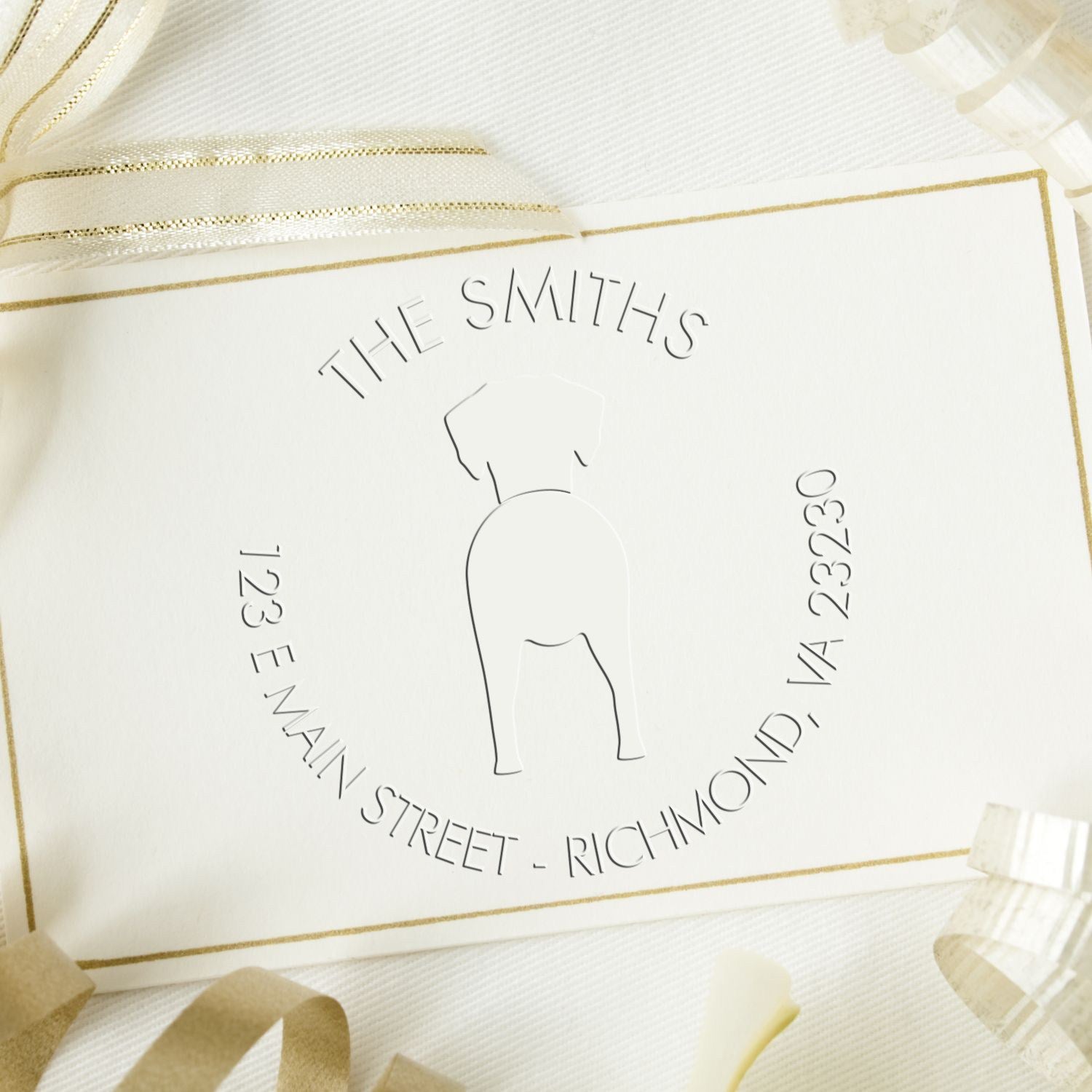 Soft Personalized Return Address Embosser with Dalmatian Dog - Engineer Seal Stamps