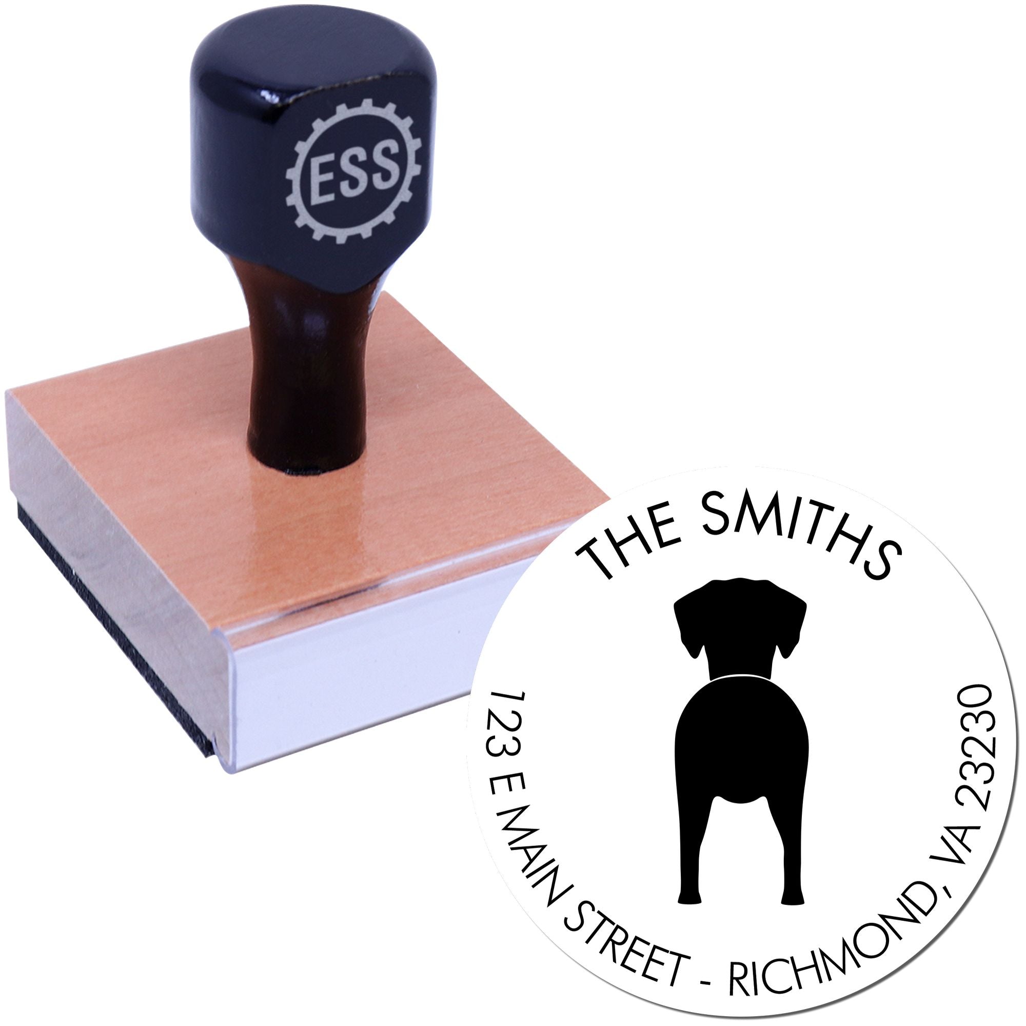 Wood Handle Dalmatian Custom Pet Address Rubber Stamp - Engineer Seal Stamps