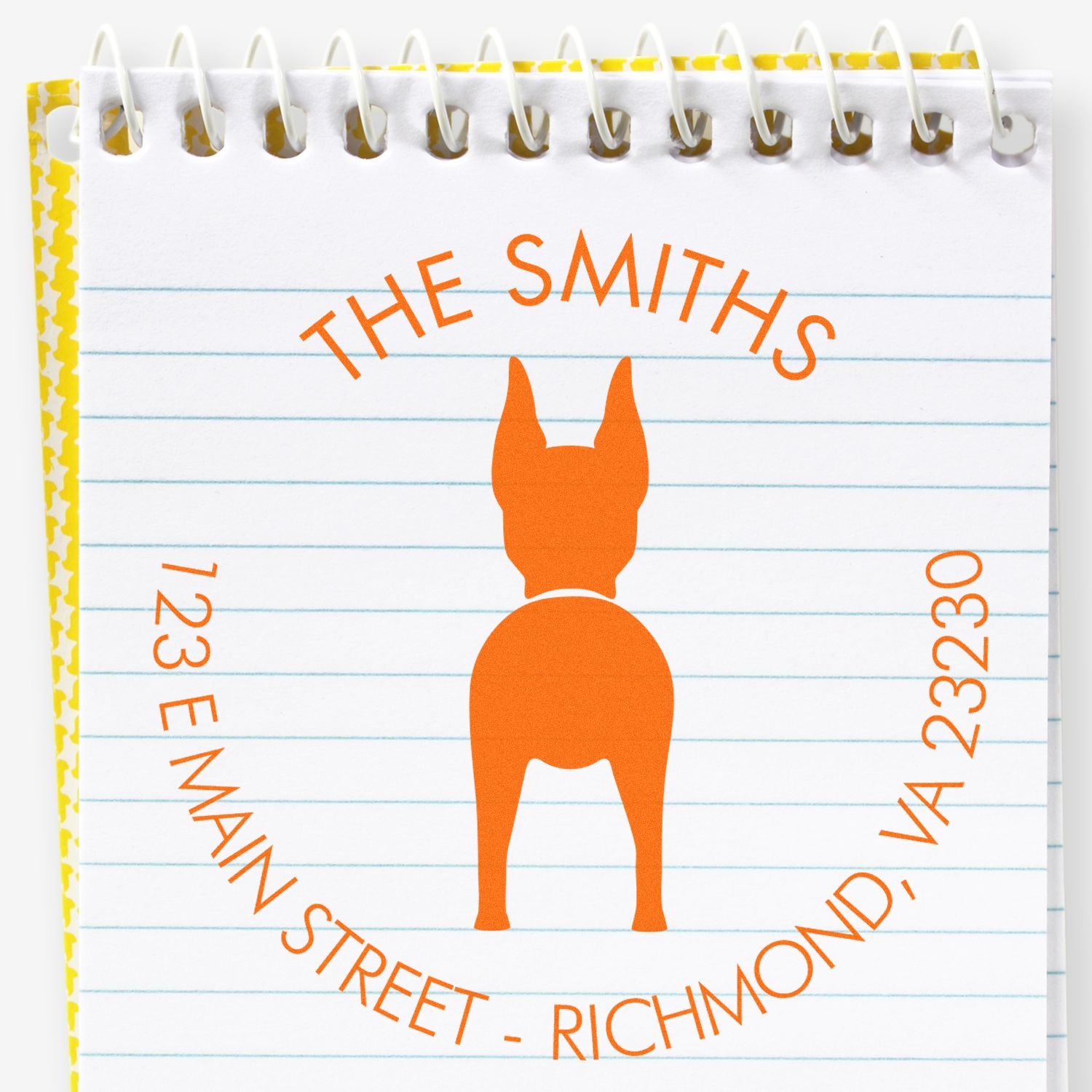 Self-Inking Doberman Pinscher Custom-Made Mailing Address Stamp for Envelopes - Engineer Seal Stamps