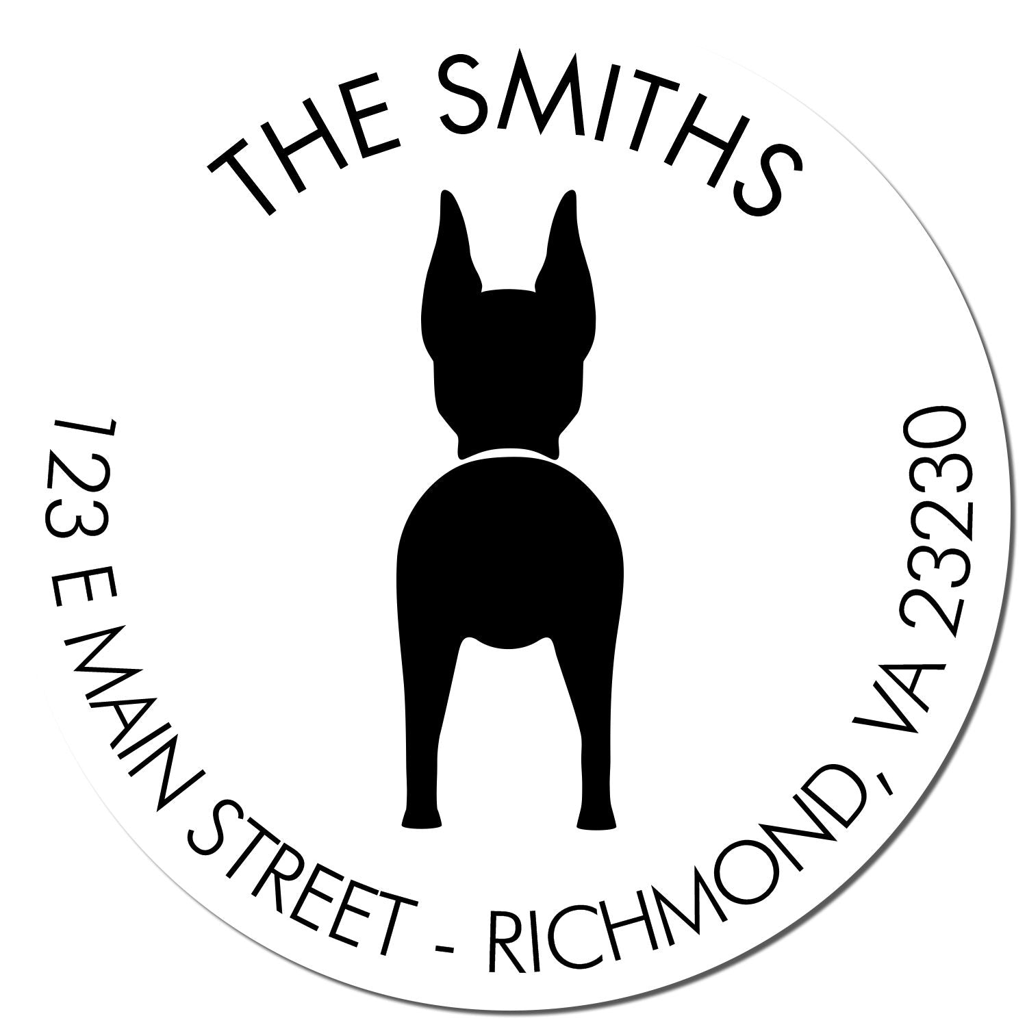 Wood Handle Doberman Pinscher Custom Pet Address Stamp - Engineer Seal Stamps