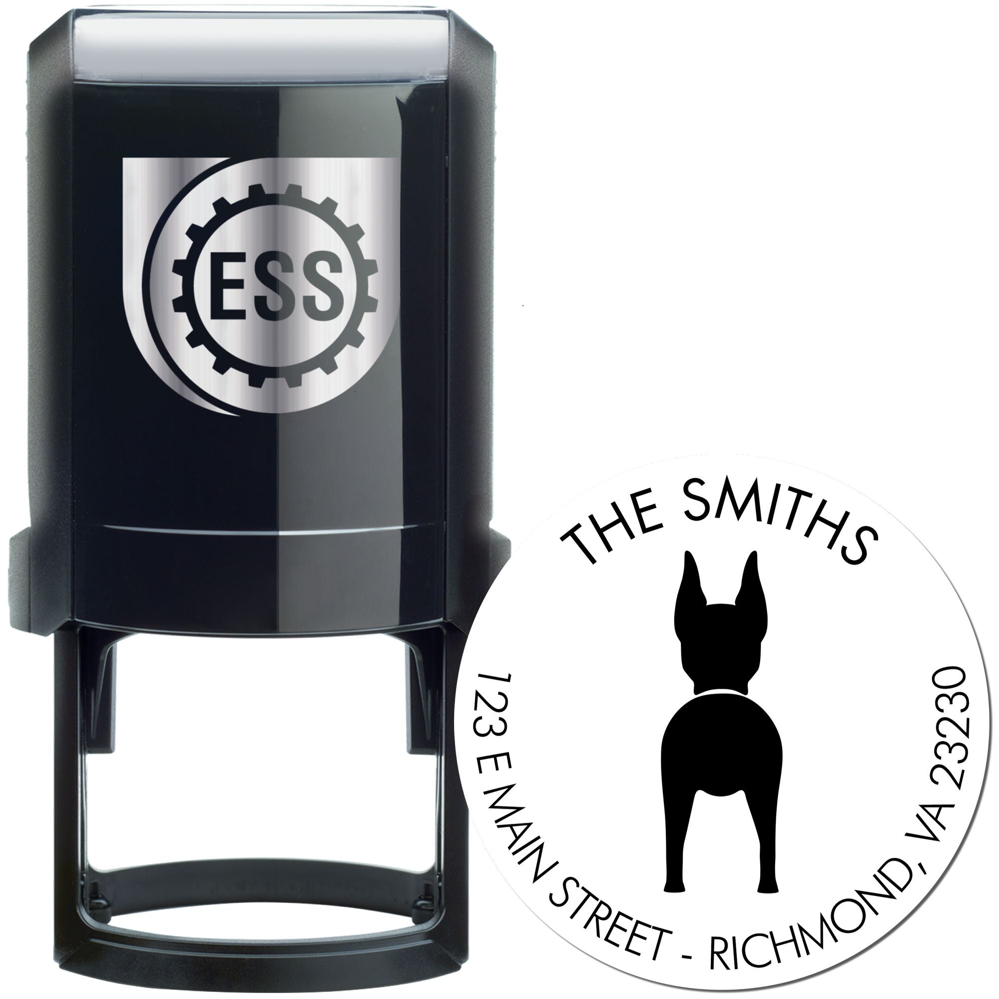 Self-Inking Doberman Pinscher Custom-Made Mailing Address Stamp for Envelopes - Engineer Seal Stamps