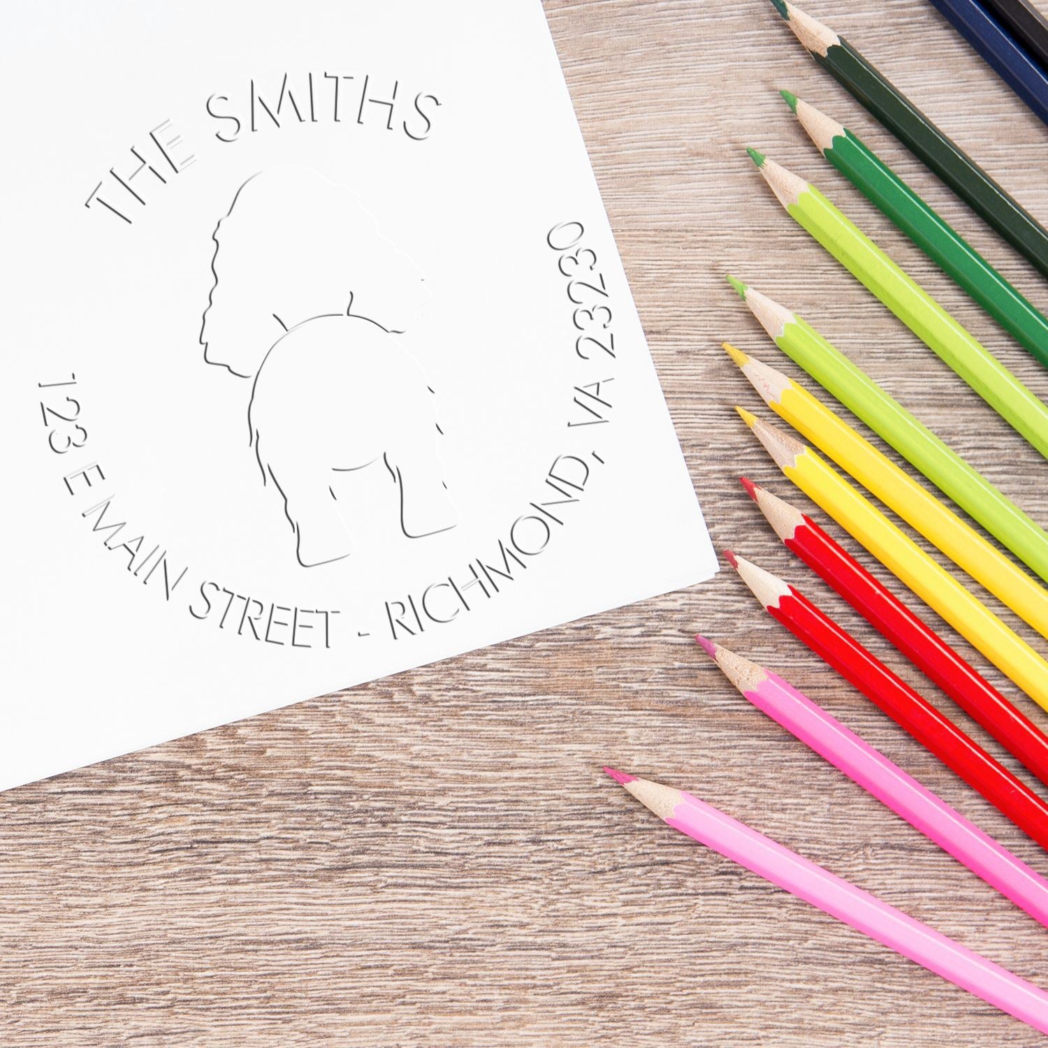 Hybrid English Cocker Spaniel Dog Custom Return Address Embosser - Engineer Seal Stamps