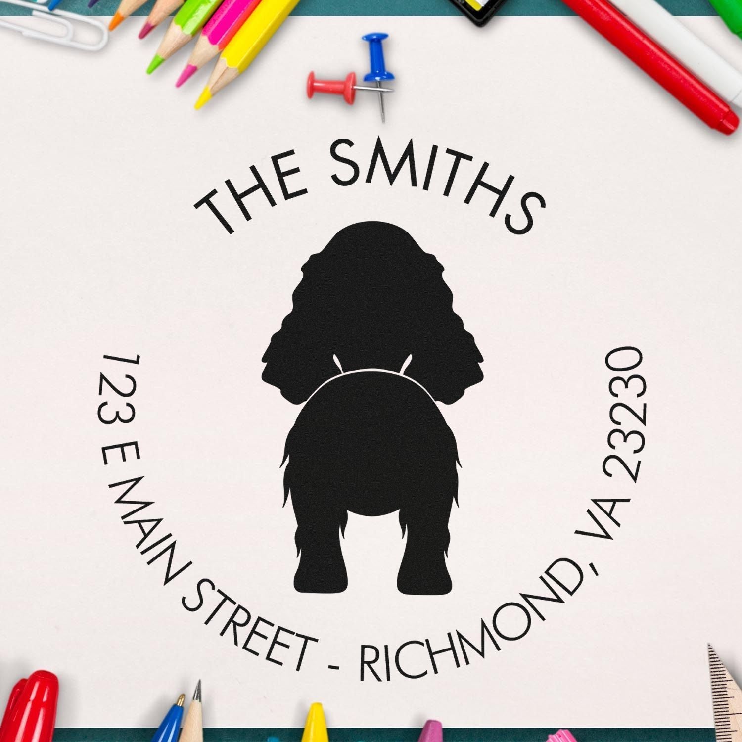 Self-Inking English Cocker Spaniel Custom-Made Mailing Address Stamp for Envelopes - Engineer Seal Stamps