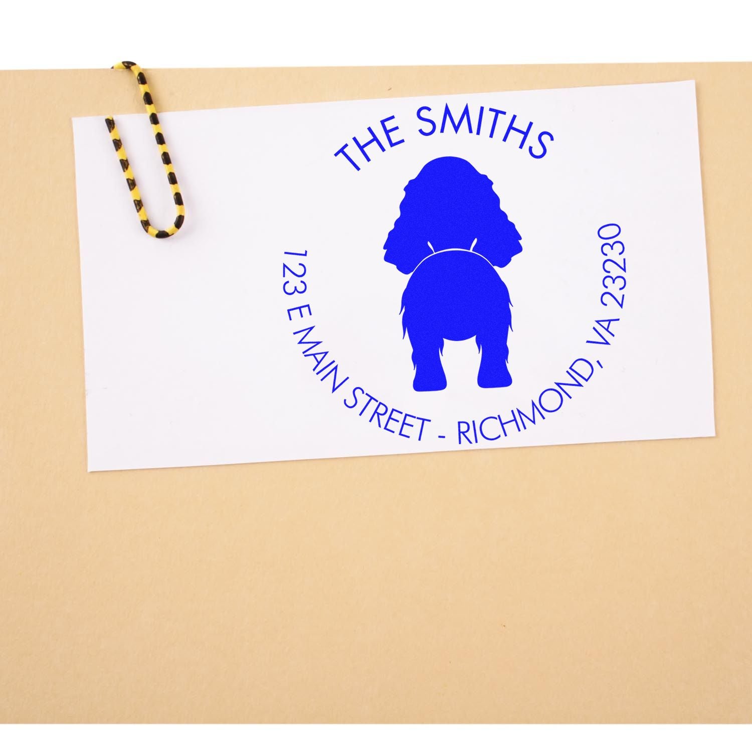 Self-Inking English Cocker Spaniel Custom-Made Mailing Address Stamp for Envelopes - Engineer Seal Stamps