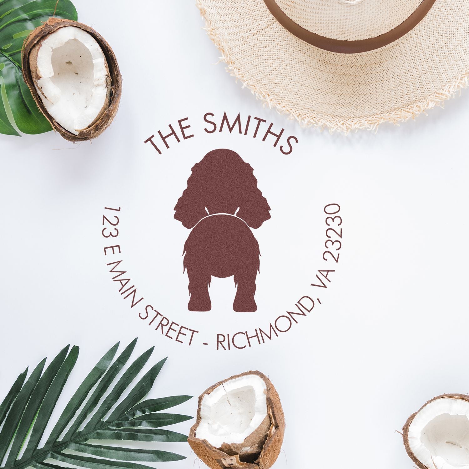 Slim Pre-Inked English Cocker Spaniel Custom Dog Return Address Rubber Stamp - Engineer Seal Stamps