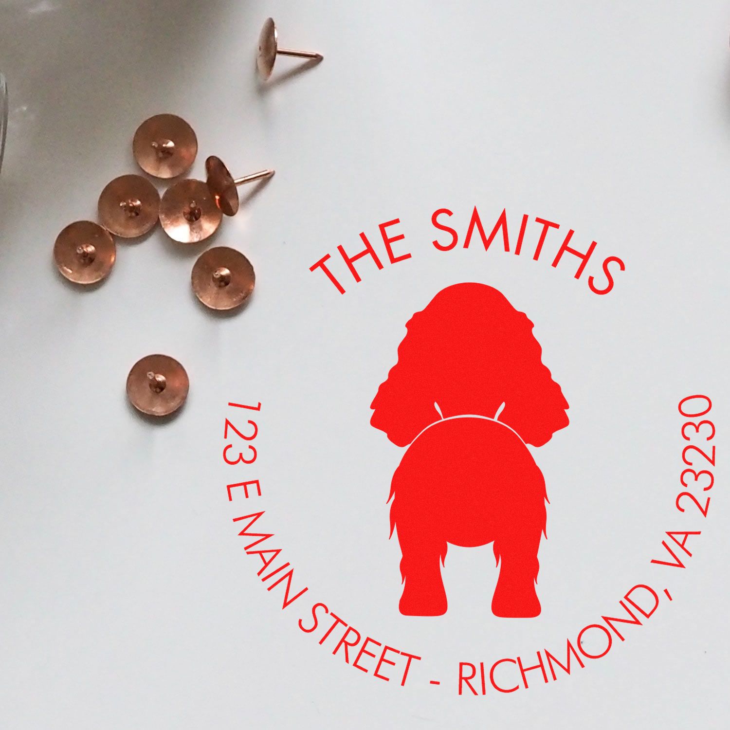 Slim Pre-Inked English Cocker Spaniel Custom Dog Return Address Rubber Stamp - Engineer Seal Stamps