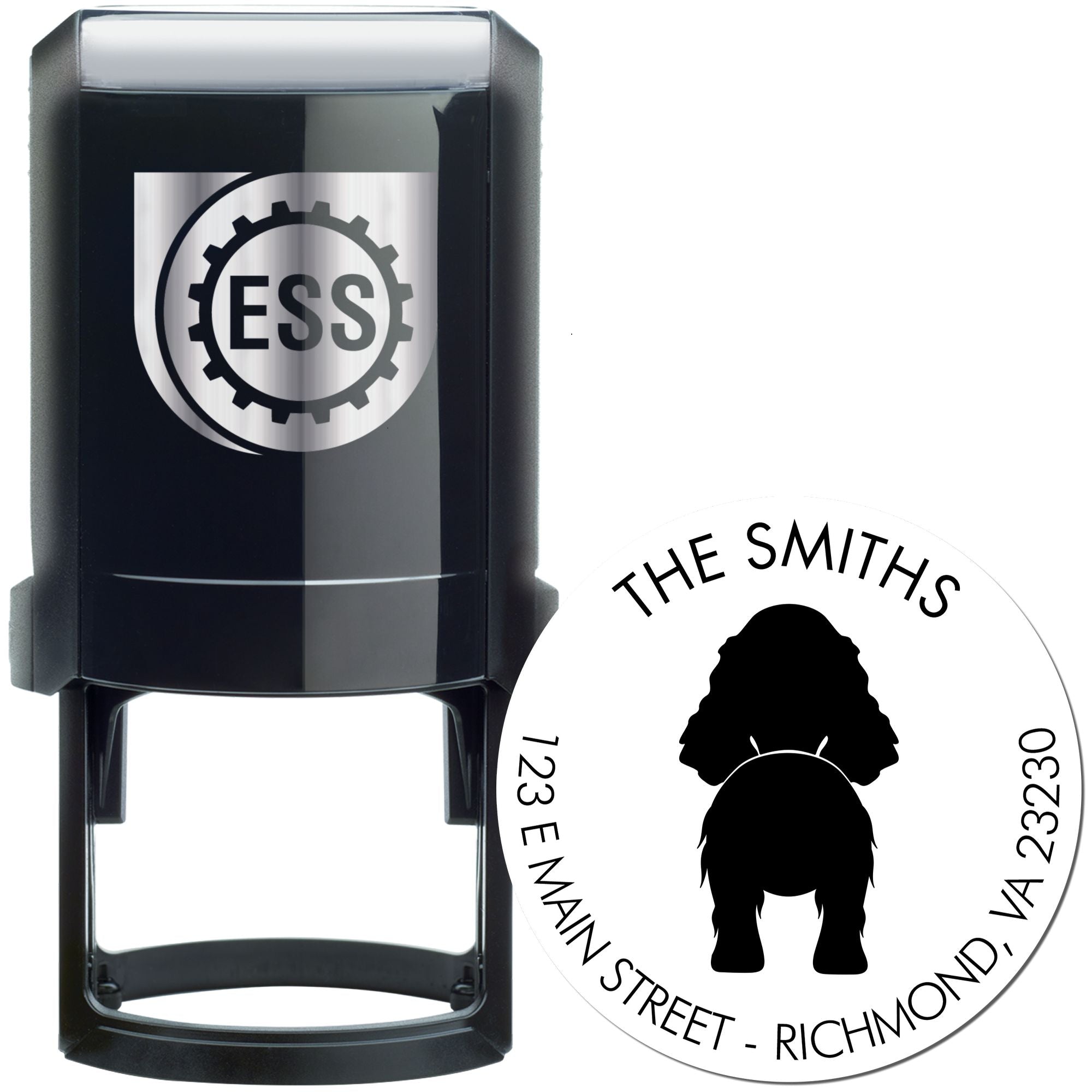Self-Inking English Cocker Spaniel Custom-Made Mailing Address Stamp for Envelopes - Engineer Seal Stamps