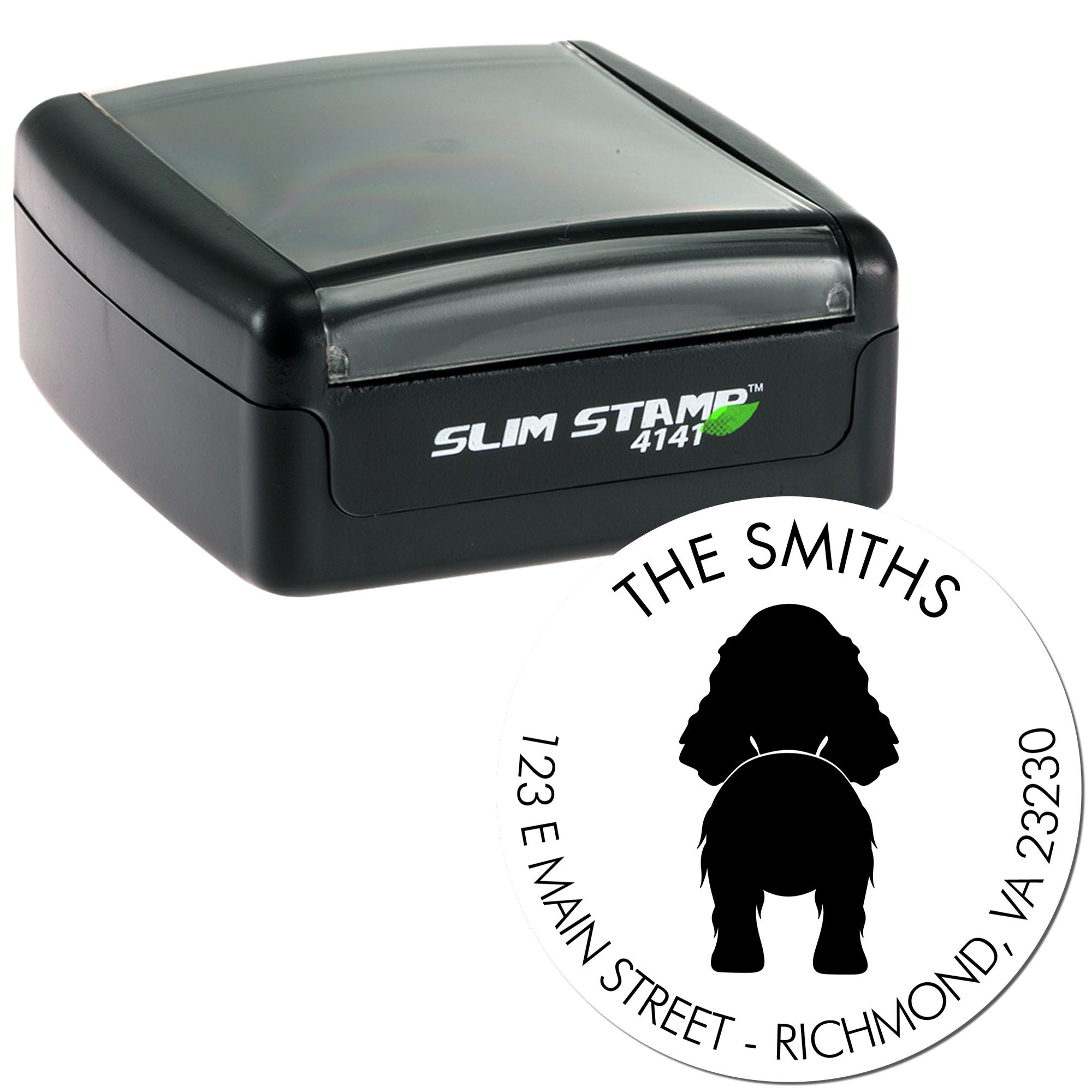 Slim Pre-Inked English Cocker Spaniel Custom Dog Return Address Rubber Stamp - Engineer Seal Stamps