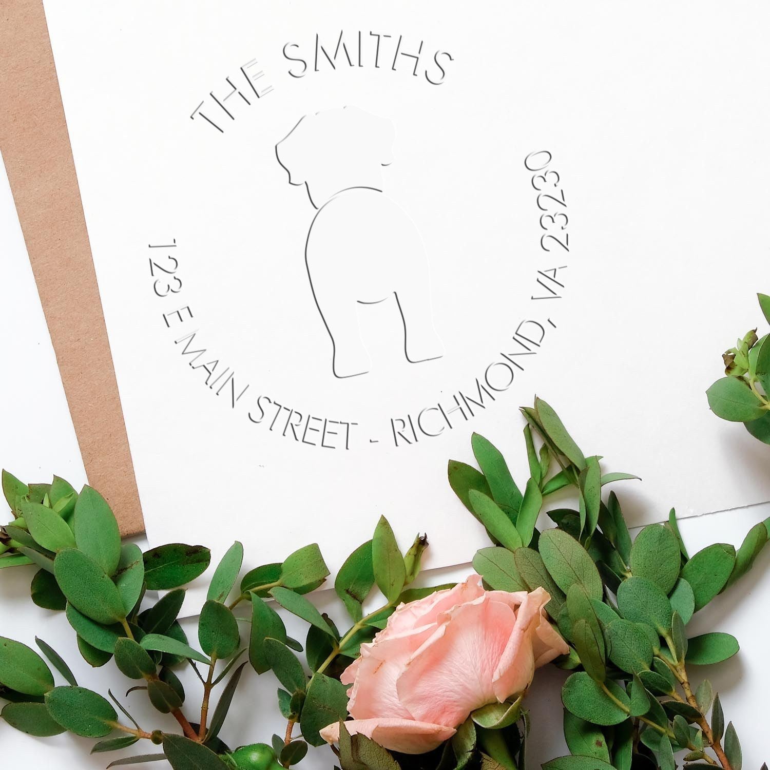 Soft Personalized Return Address Seal with English Mastiff Dog
