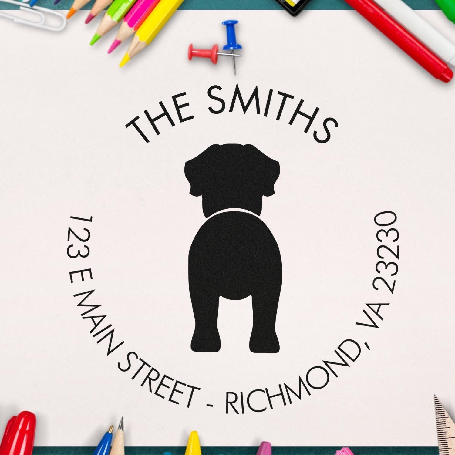 Self-Inking English Mastiff Custom-Made Mailing Address Stamper - Engineer Seal Stamps