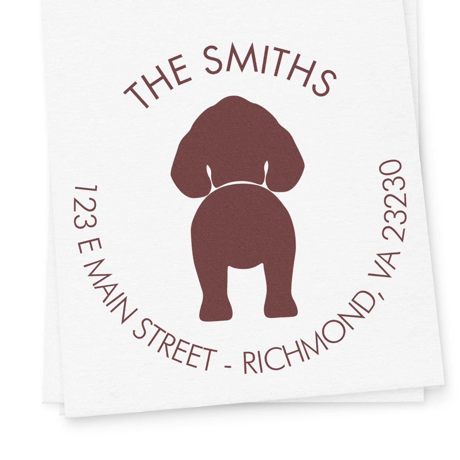Wood Handle English Springer Spaniel Custom Refillable Address Rubber Stamp - Engineer Seal Stamps