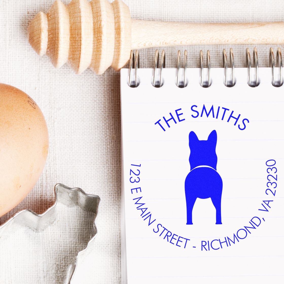 Self-Inking German Shepherd Custom-Made Mailing Label Stamp - Engineer Seal Stamps