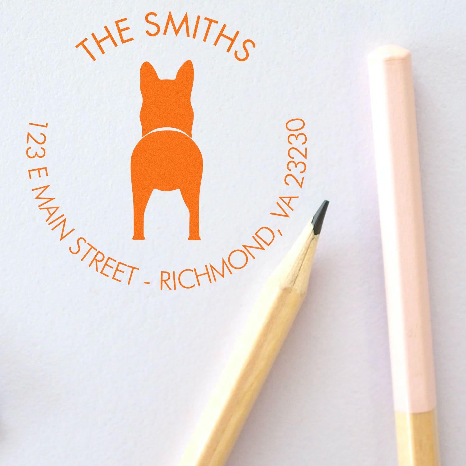 PSI Pre-Inked German Shepherd Mailing Stamp for Envelopes - Engineer Seal Stamps