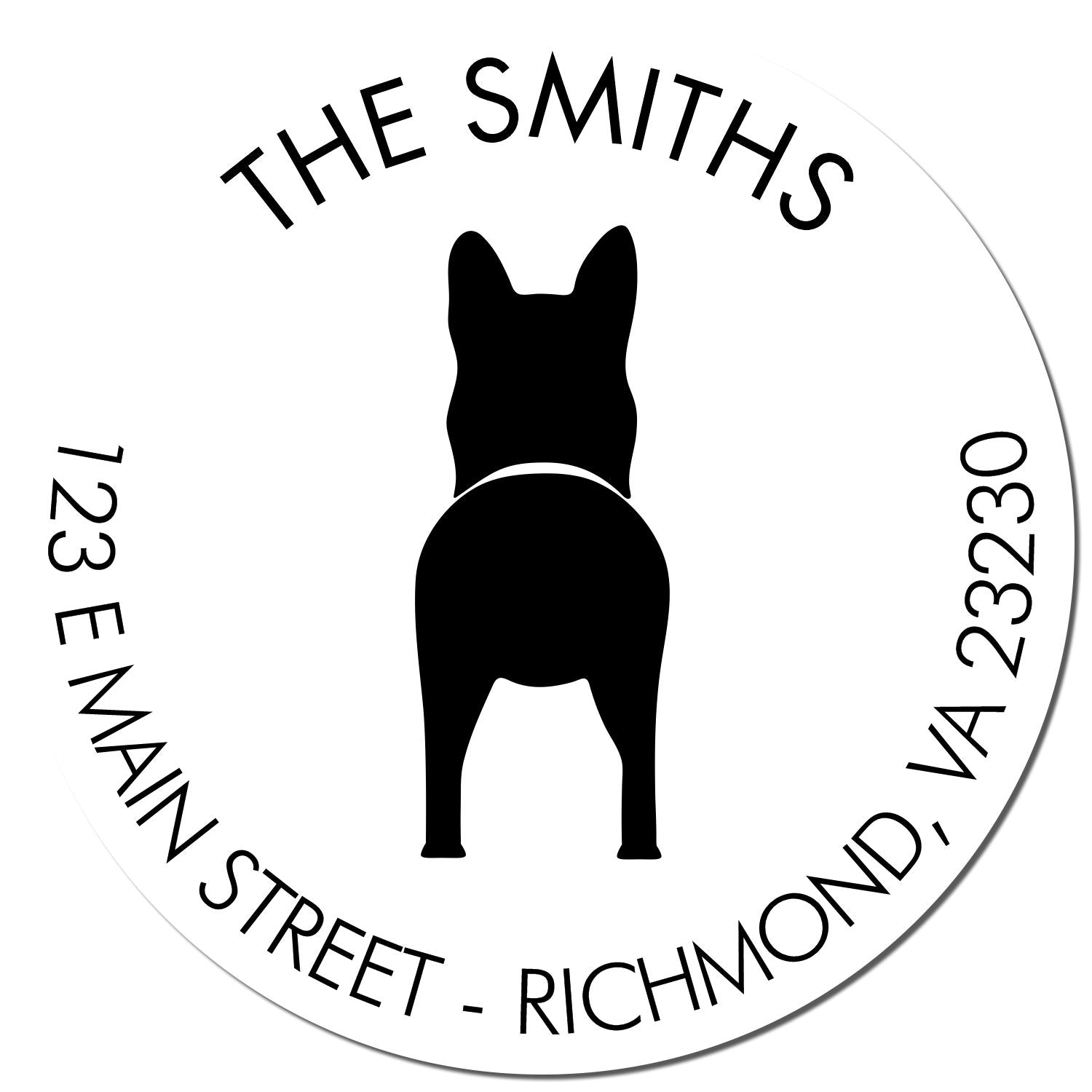 Wood Handle German Shepherd Custom Refillable Address Stamp for Envelopes - Engineer Seal Stamps