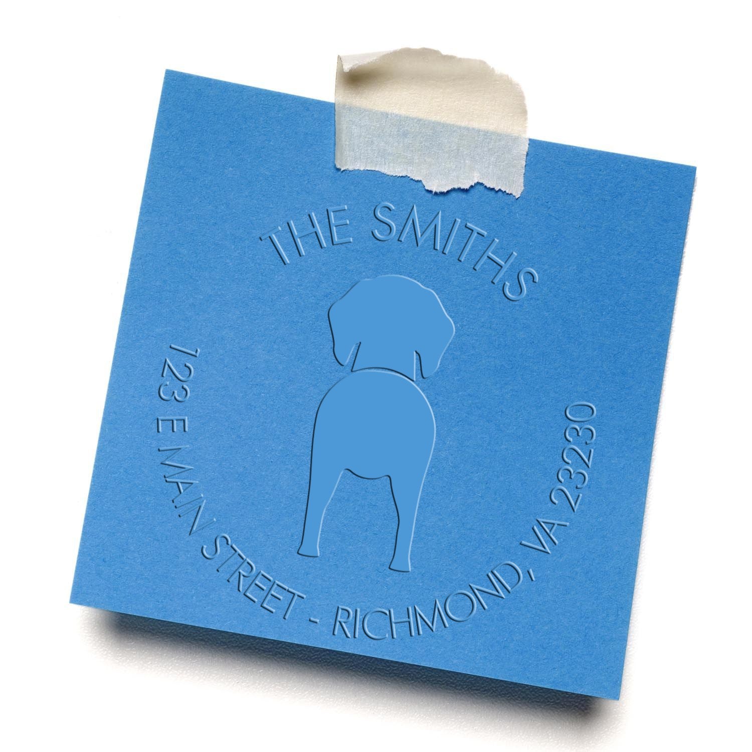 Soft Personalized Return Address Embossed Stamp with German Shorthaired Pointer Dog