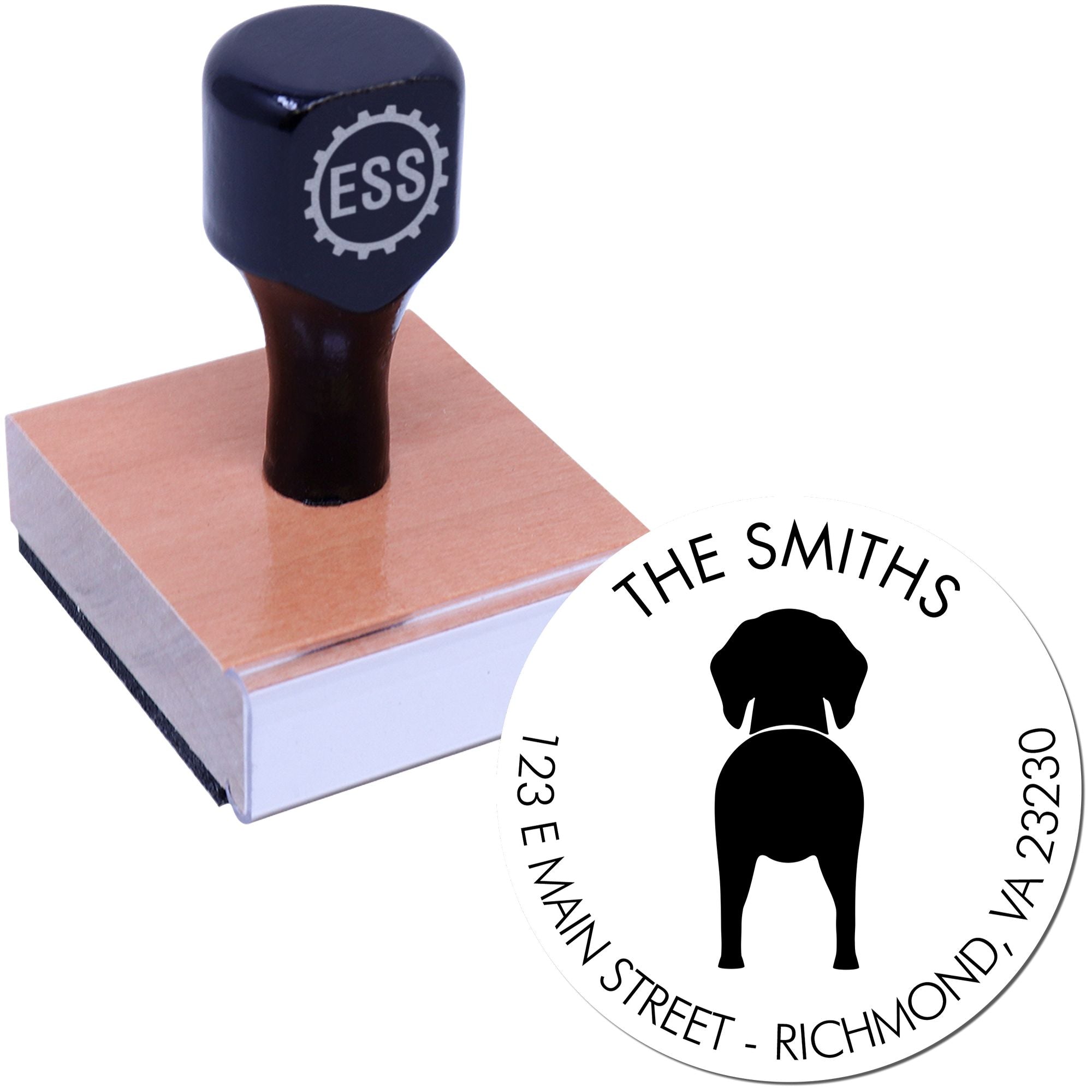 Wood Handle German Shorthaired Pointer Custom Refillable Address Stamper - Engineer Seal Stamps