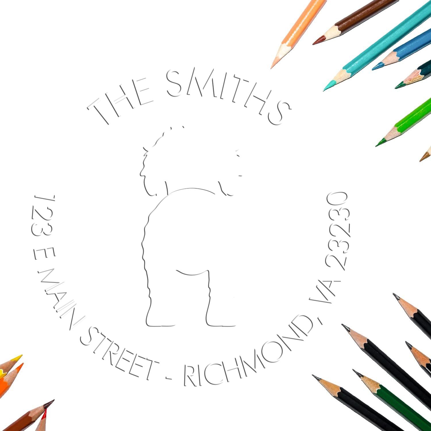 Desk Goldendoodle Customizable Address Return Seal Embosser - Engineer Seal Stamps