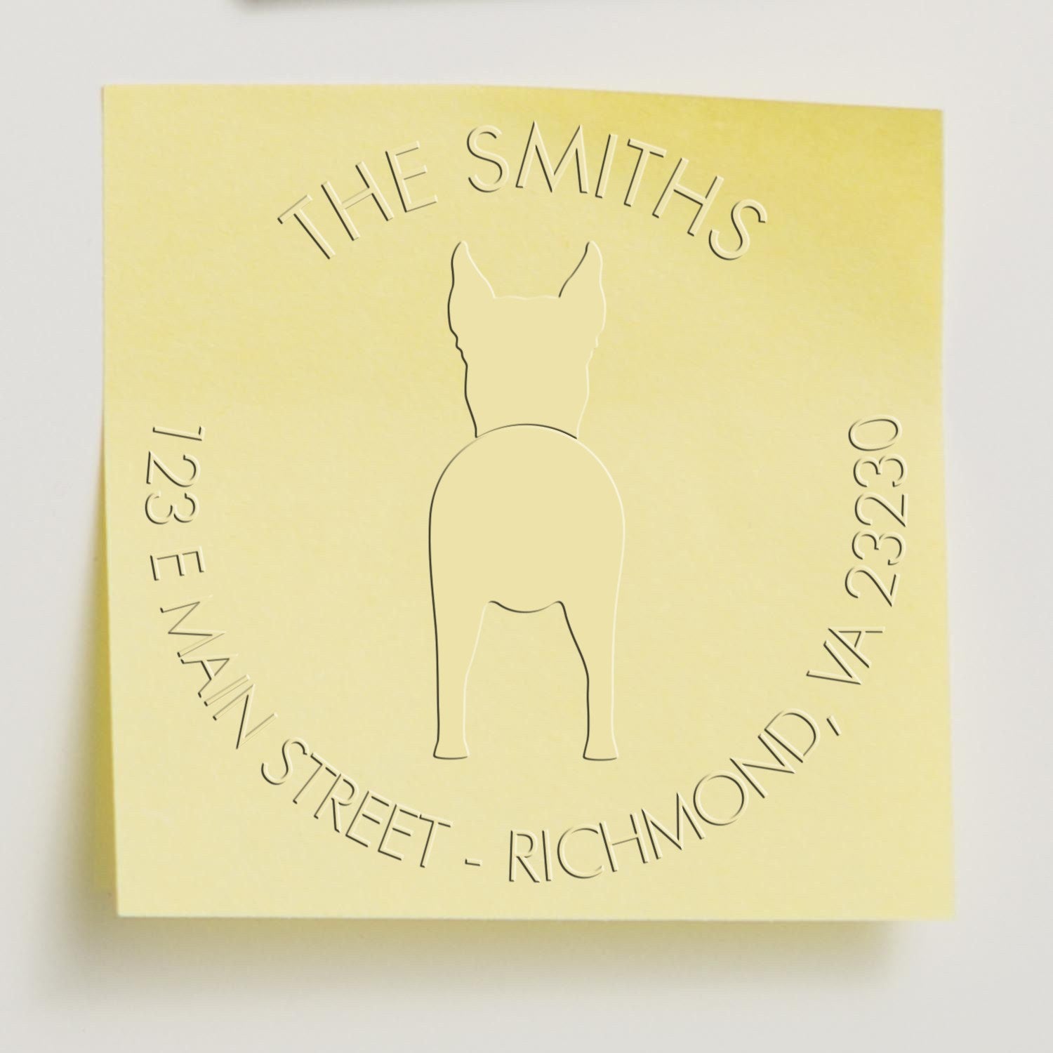 Hybrid Great Dane Cropped Ears Dog Custom Return Address Embossed Seal - Engineer Seal Stamps