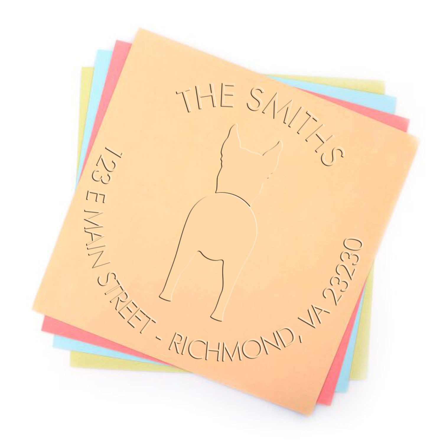 Hybrid Great Dane Cropped Ears Dog Custom Return Address Embossed Seal - Engineer Seal Stamps