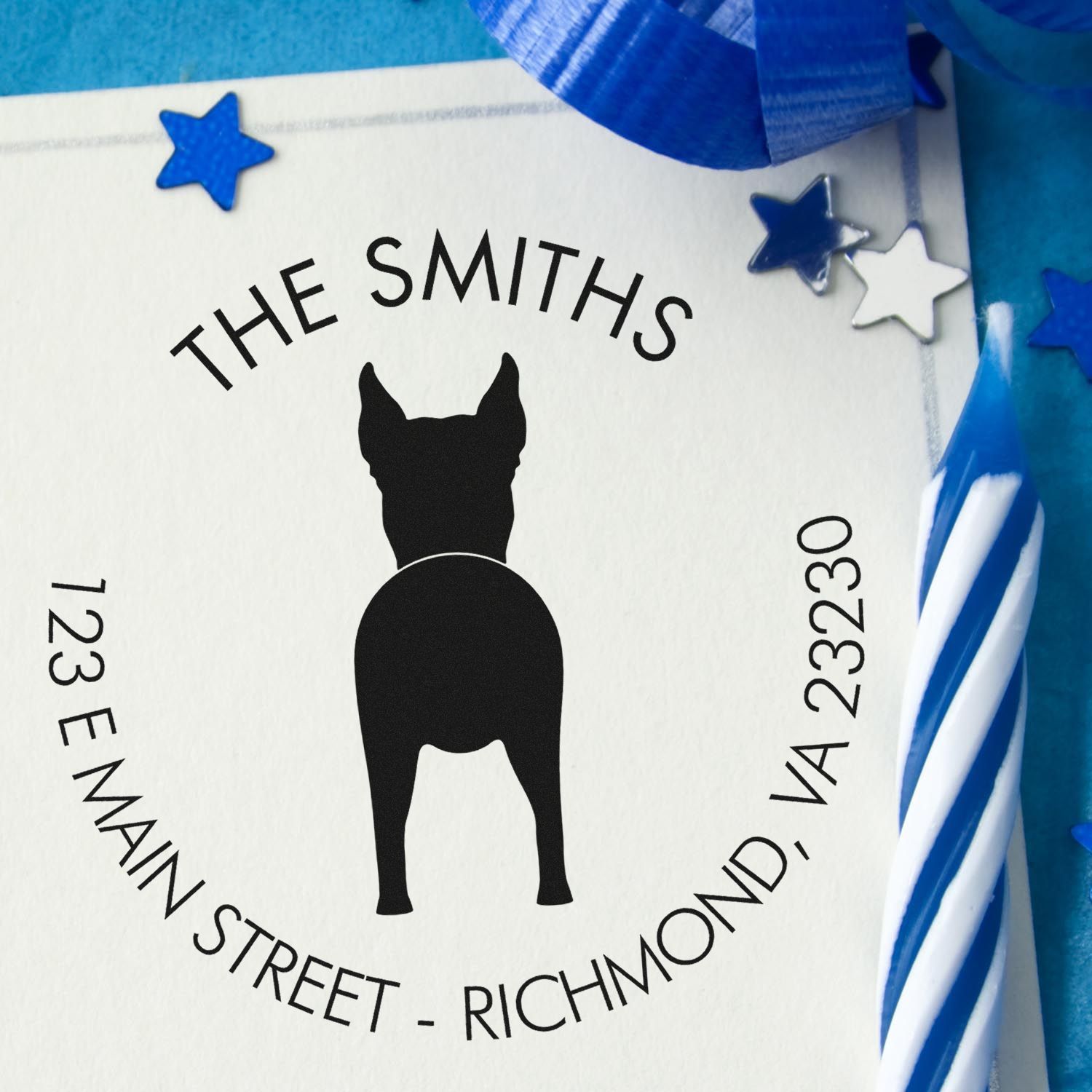 Self-Inking Great Dane Cropped Ears Custom-Made Mailing Rubber Stamp - Engineer Seal Stamps