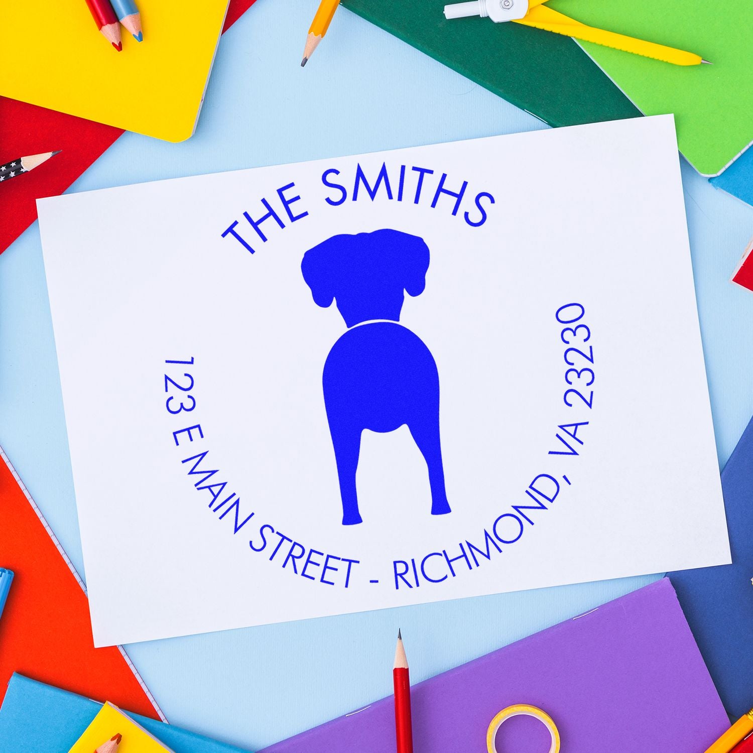 PSI Pre-Inked Great Dane Name and Address Rubber Stamp - Engineer Seal Stamps