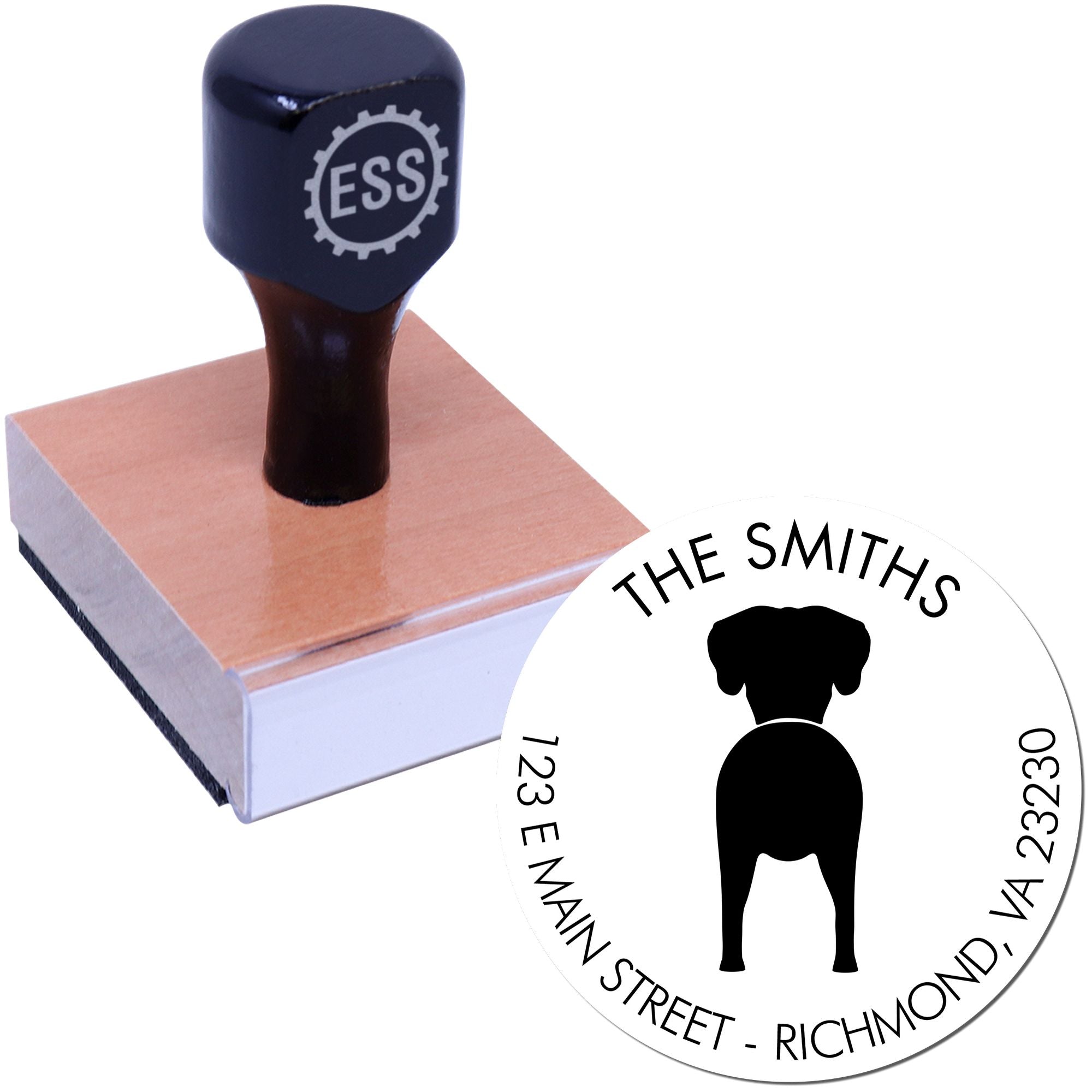 Wood Handle Great Dane Custom Return Address Stamp - Engineer Seal Stamps