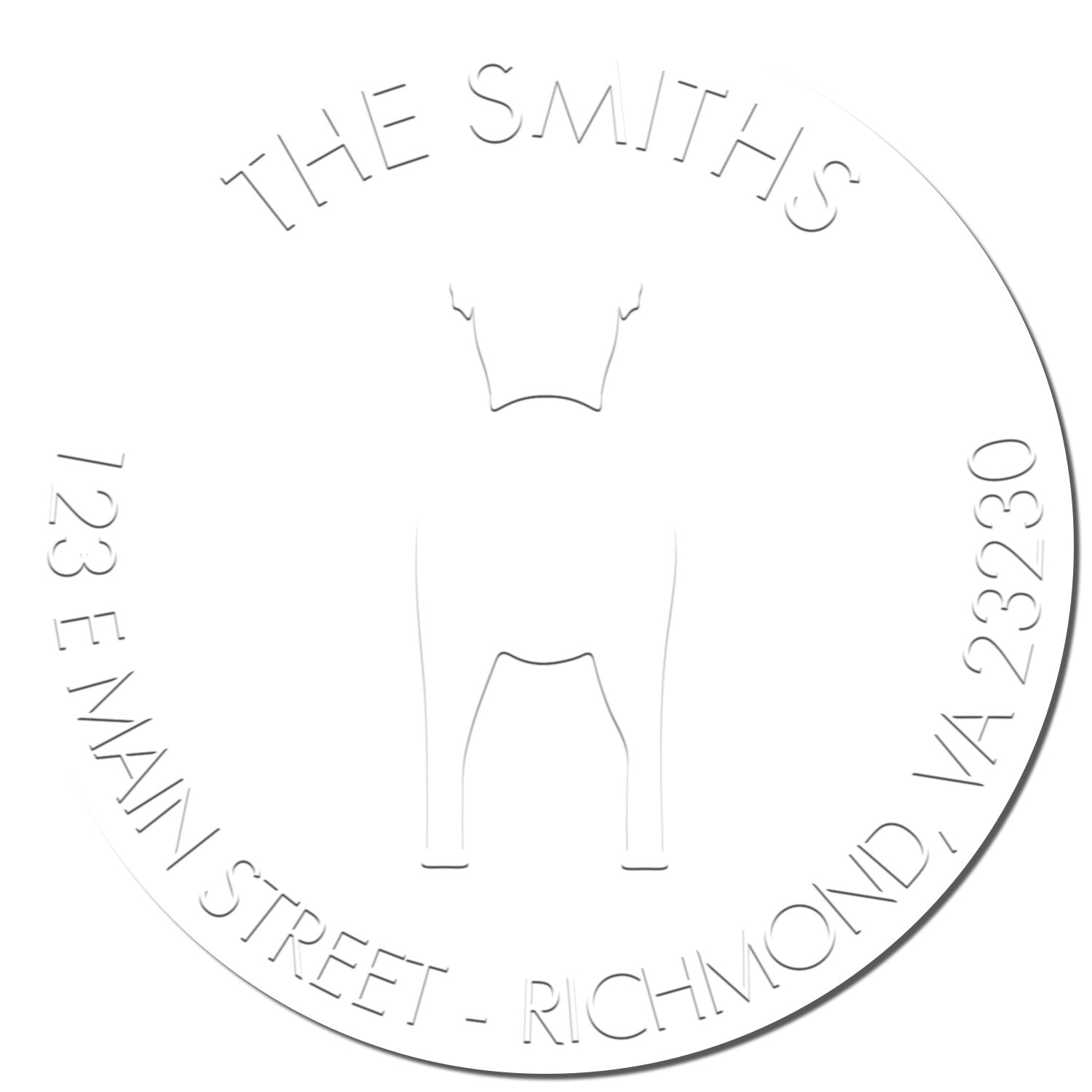 Soft Personalized Address Return Seal with Greyhound Dog - Engineer Seal Stamps