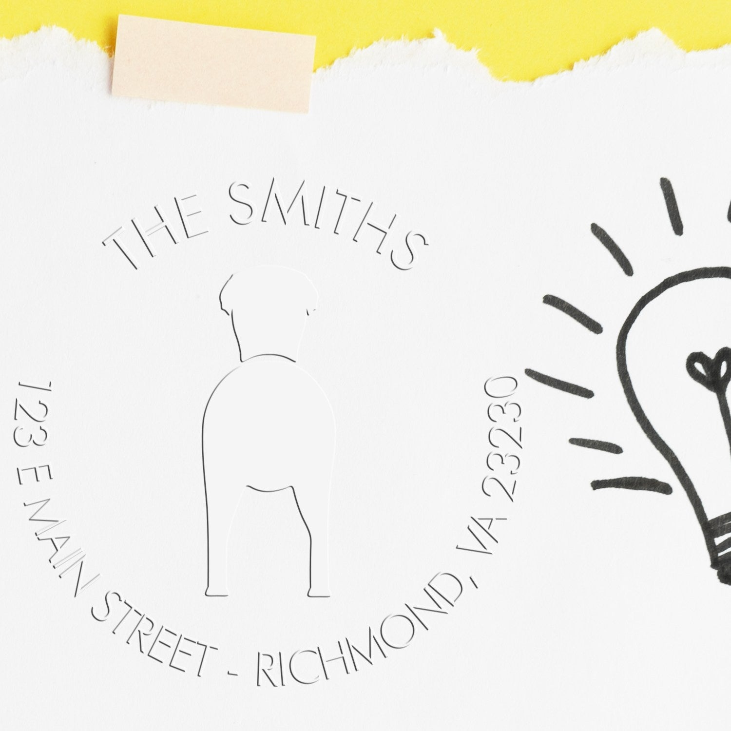 Hybrid Greyhound Dog Custom Address Return Embosser Seal - Engineer Seal Stamps