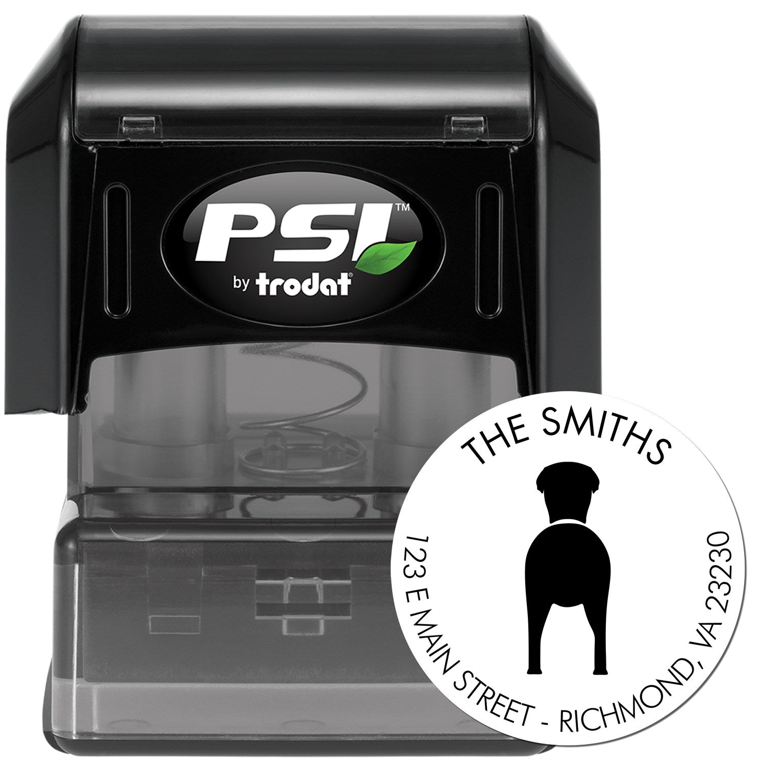 PSI Pre-Inked Greyhound Name and Address Stamp - Engineer Seal Stamps