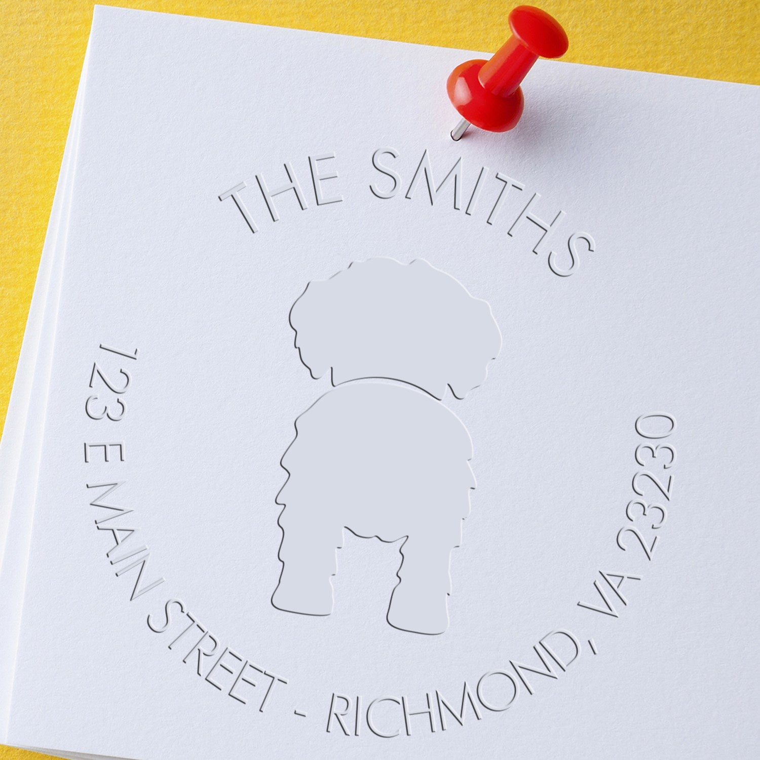 Soft Personalized Address Return Embossing Stamp with Havanese Dog - Engineer Seal Stamps