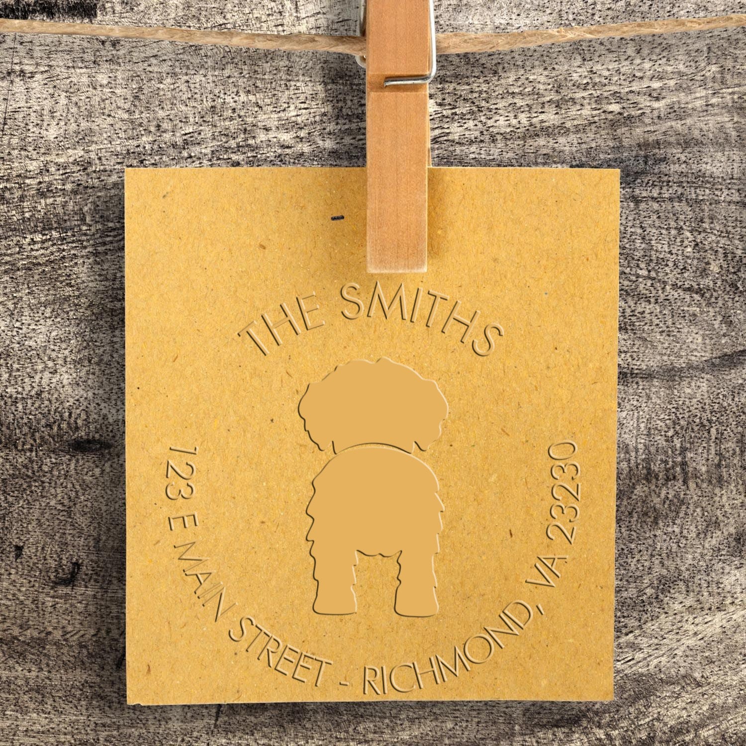 Soft Personalized Address Return Embossing Stamp with Havanese Dog