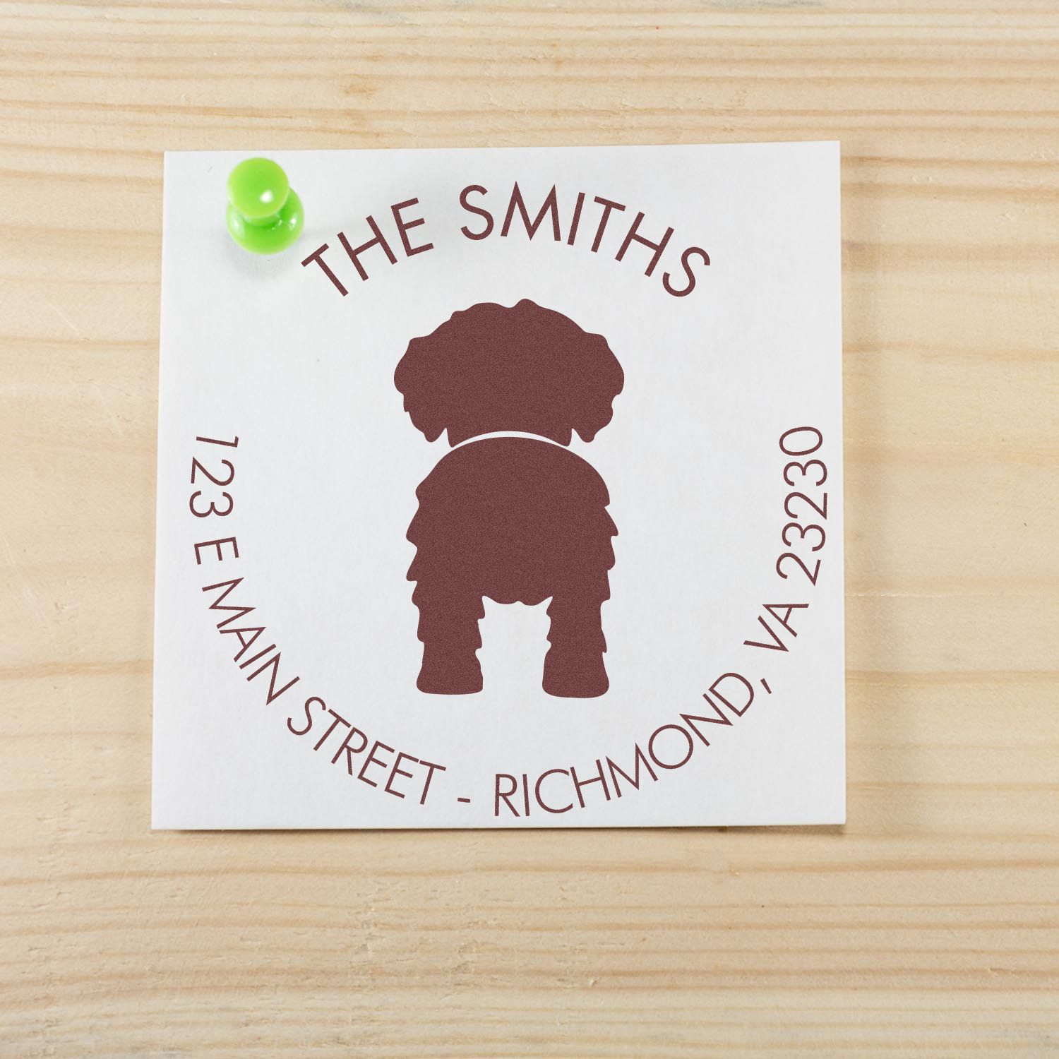 Wood Handle Havanese Custom Return Address Stamp - Engineer Seal Stamps
