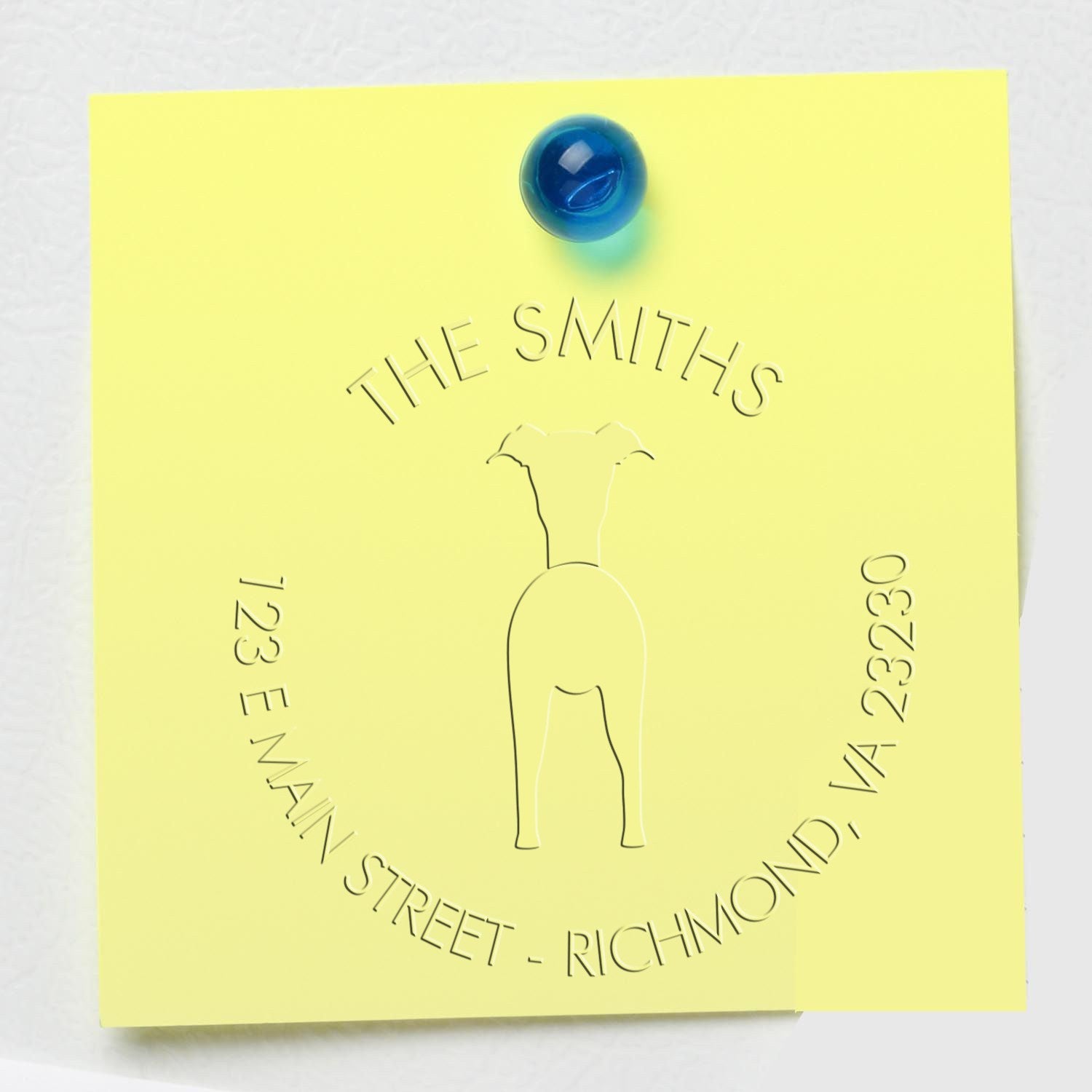 Soft Personalized Address Return Seal Stamp with Italian Greyhound Dog